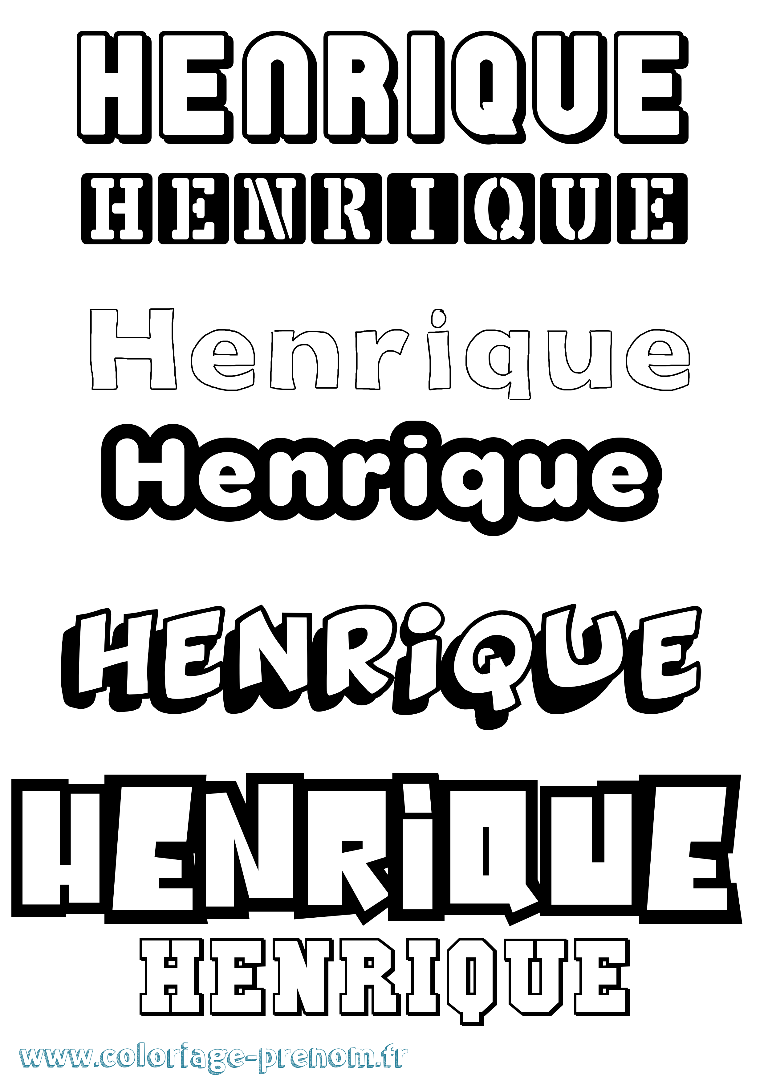 Coloriage Henrique Simple Coloriage prénom Henrique Simple