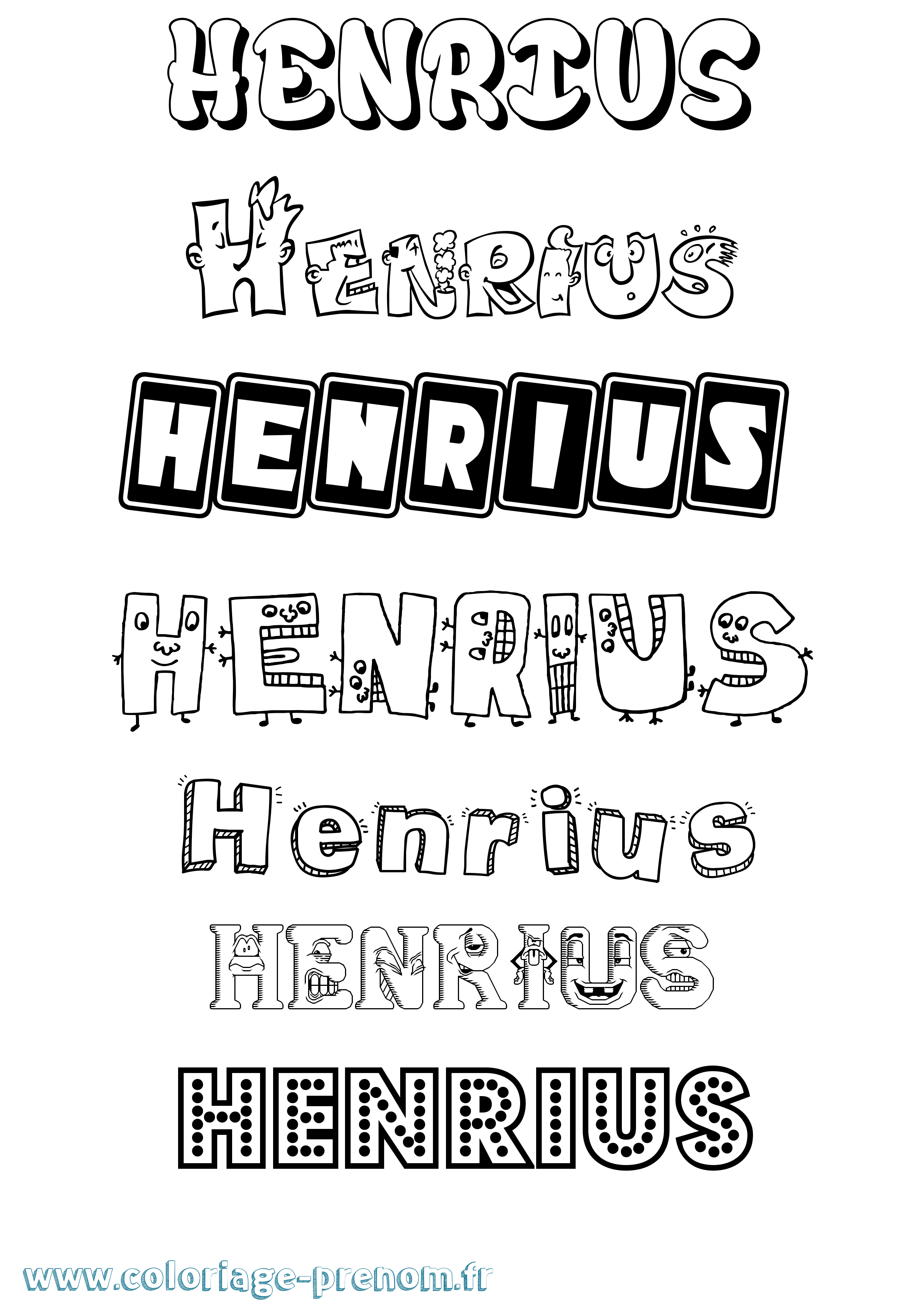 Coloriage Henrius Fun Coloriage prénom Henrius Fun