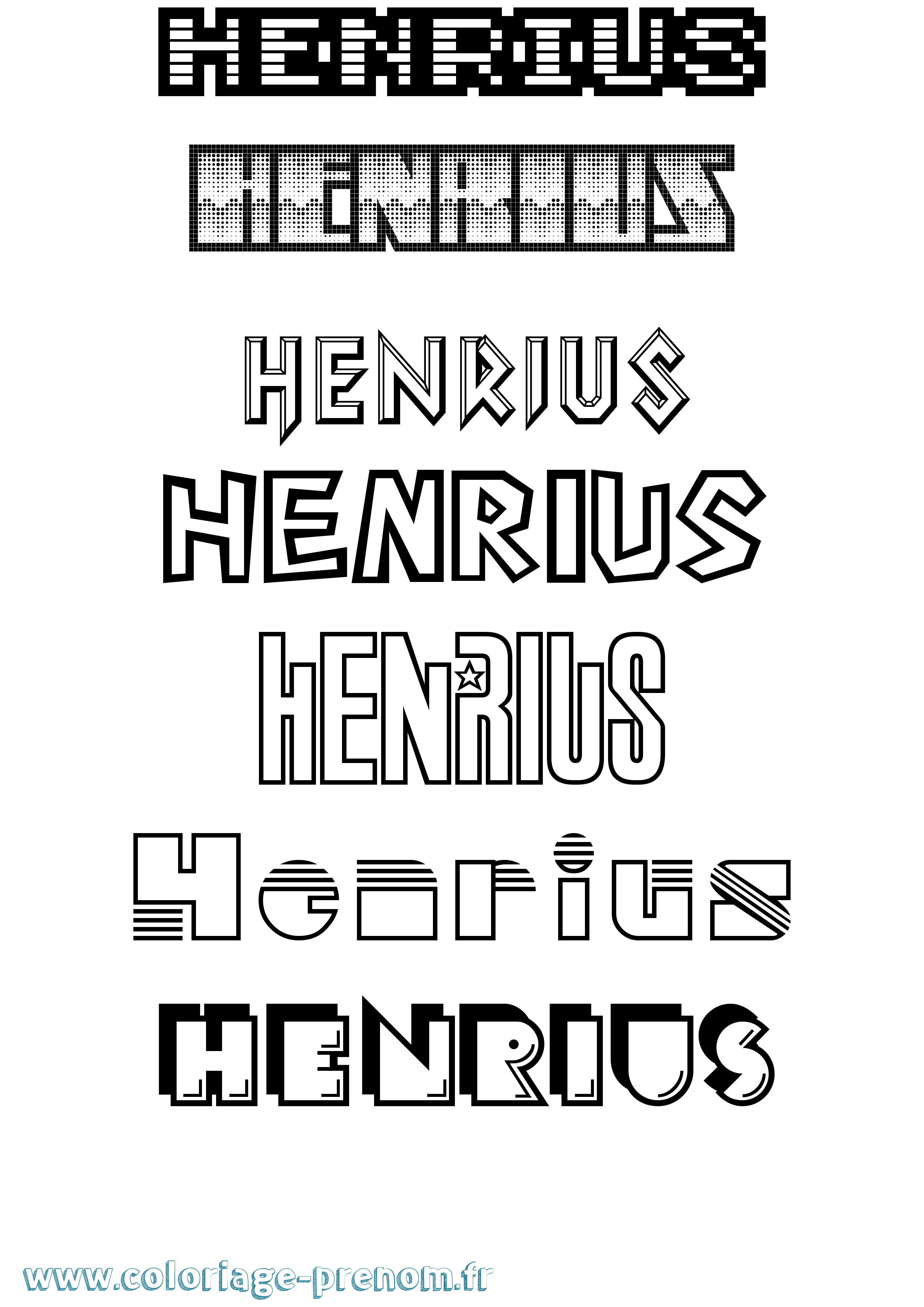 Coloriage Henrius Jeux Vidéos Coloriage prénom Henrius Jeux Vidéos