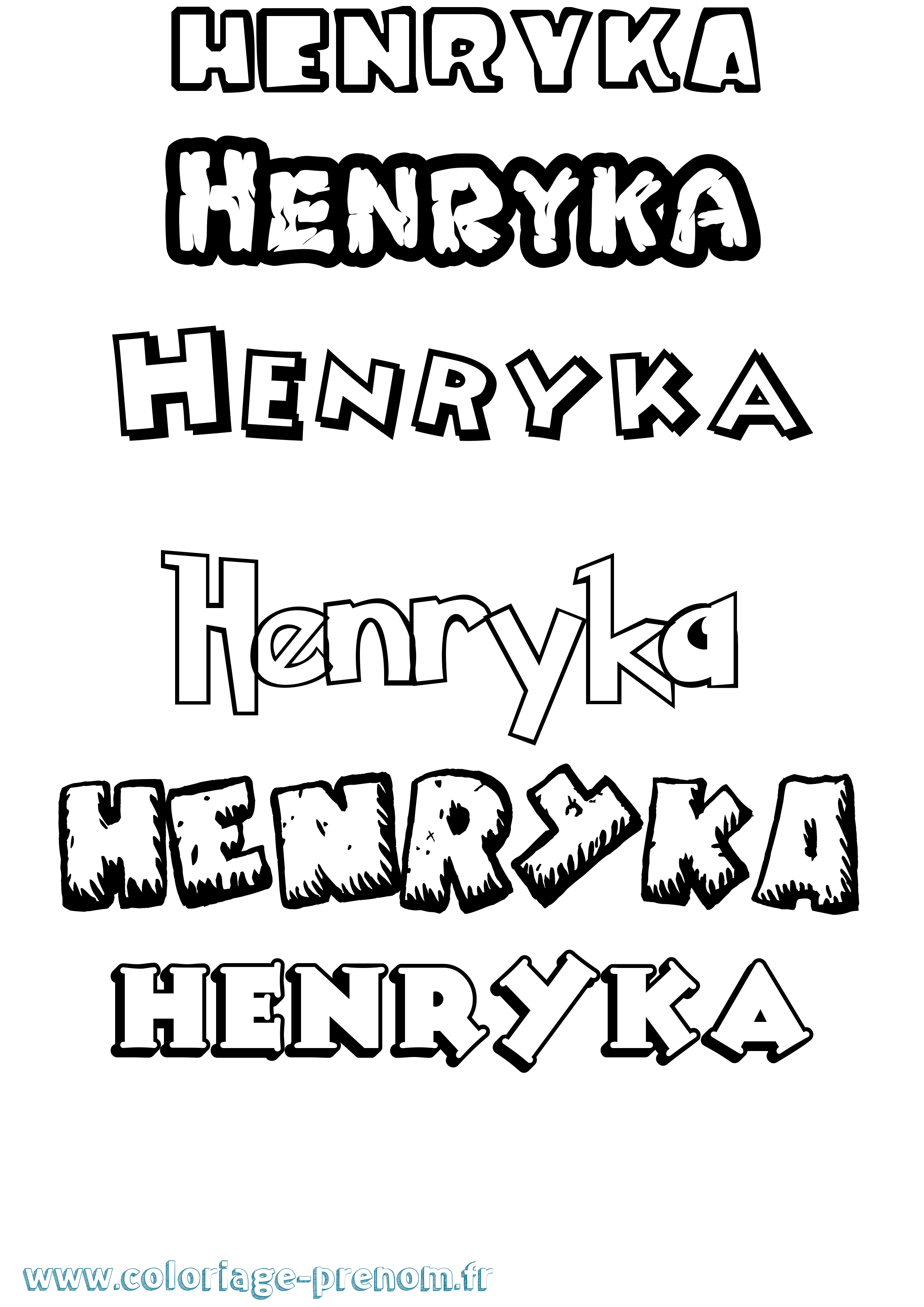 Coloriage Henryka Dessin Animé Coloriage prénom Henryka Dessin Animé