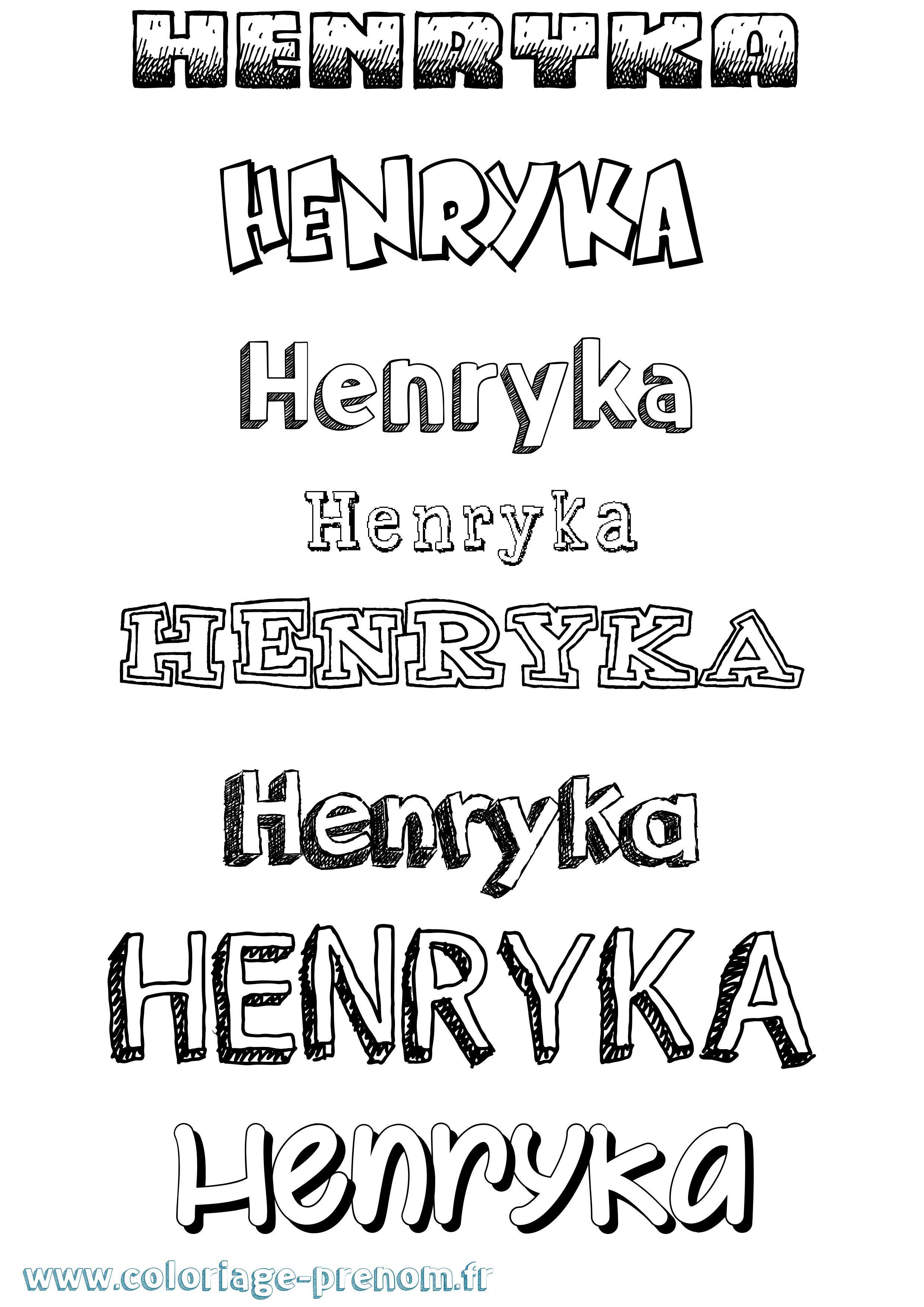 Coloriage Henryka Dessiné Coloriage prénom Henryka Dessiné