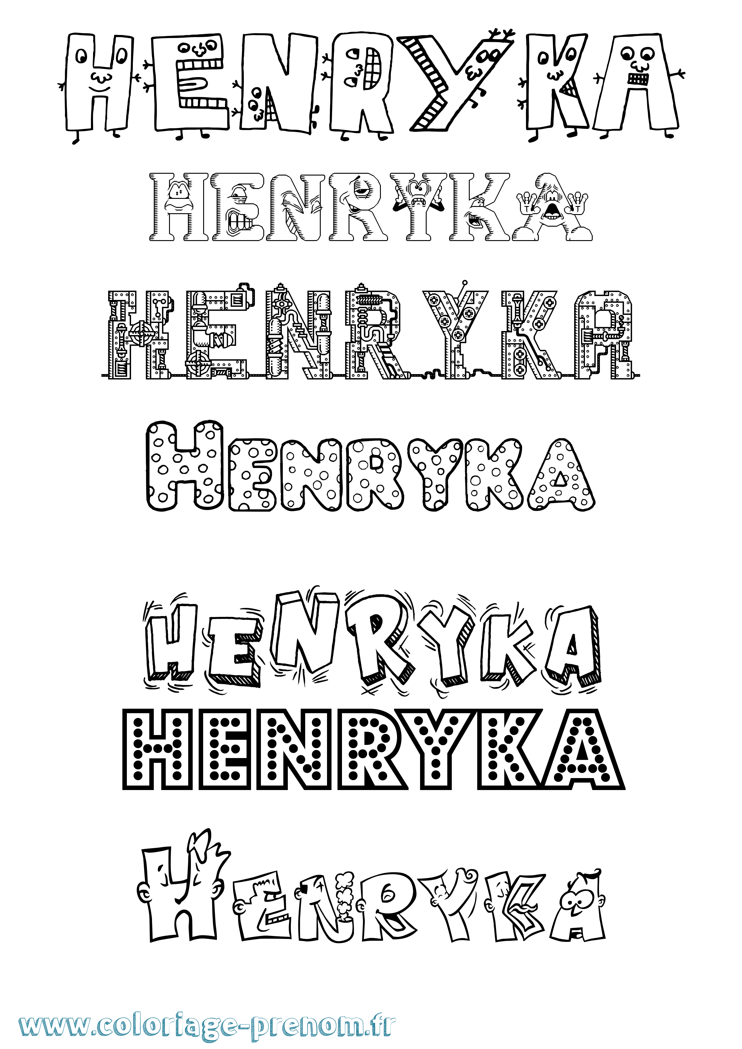 Coloriage Henryka Fun Coloriage prénom Henryka Fun