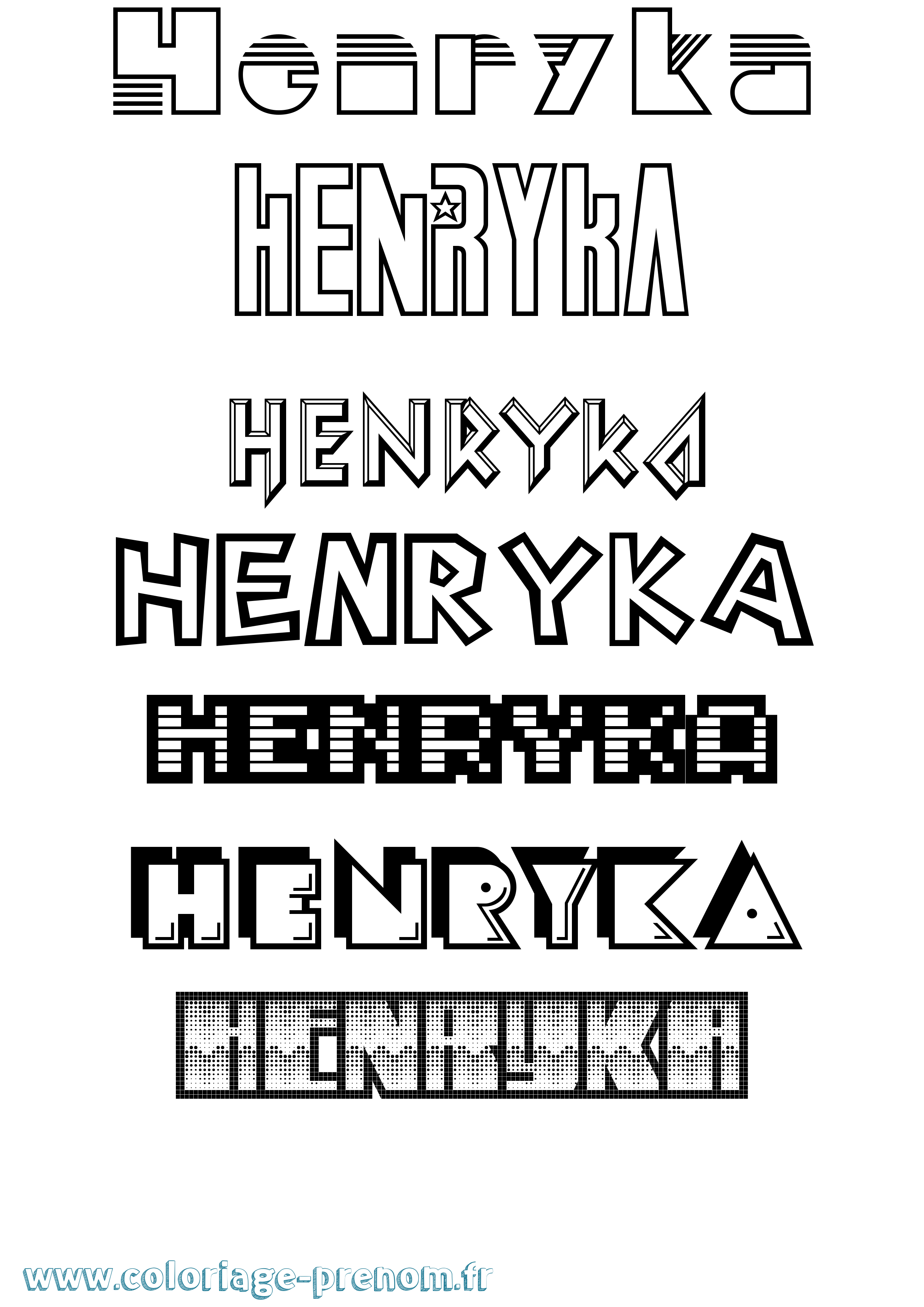 Coloriage Henryka Jeux Vidéos Coloriage prénom Henryka Jeux Vidéos