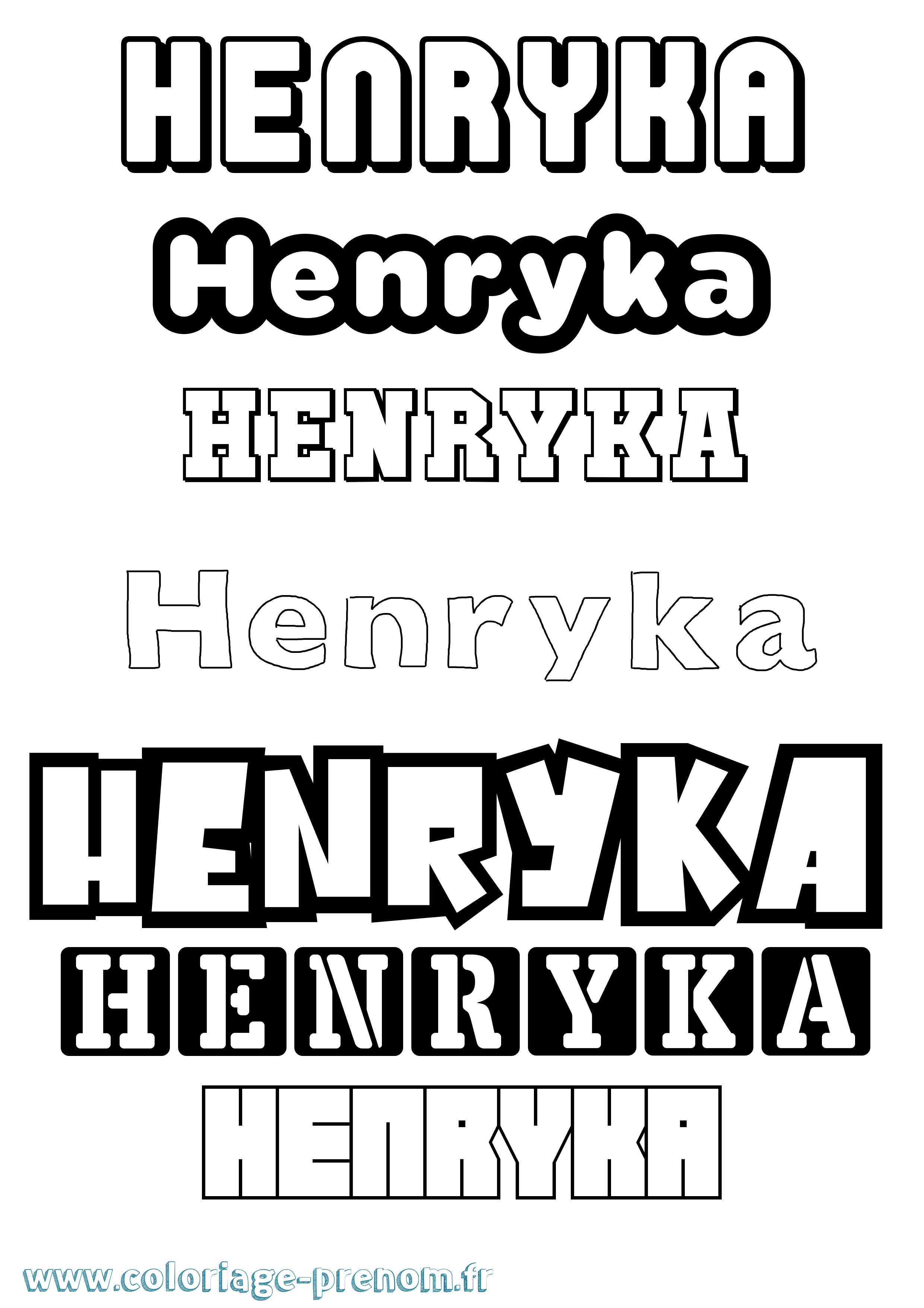 Coloriage Henryka Simple Coloriage prénom Henryka Simple