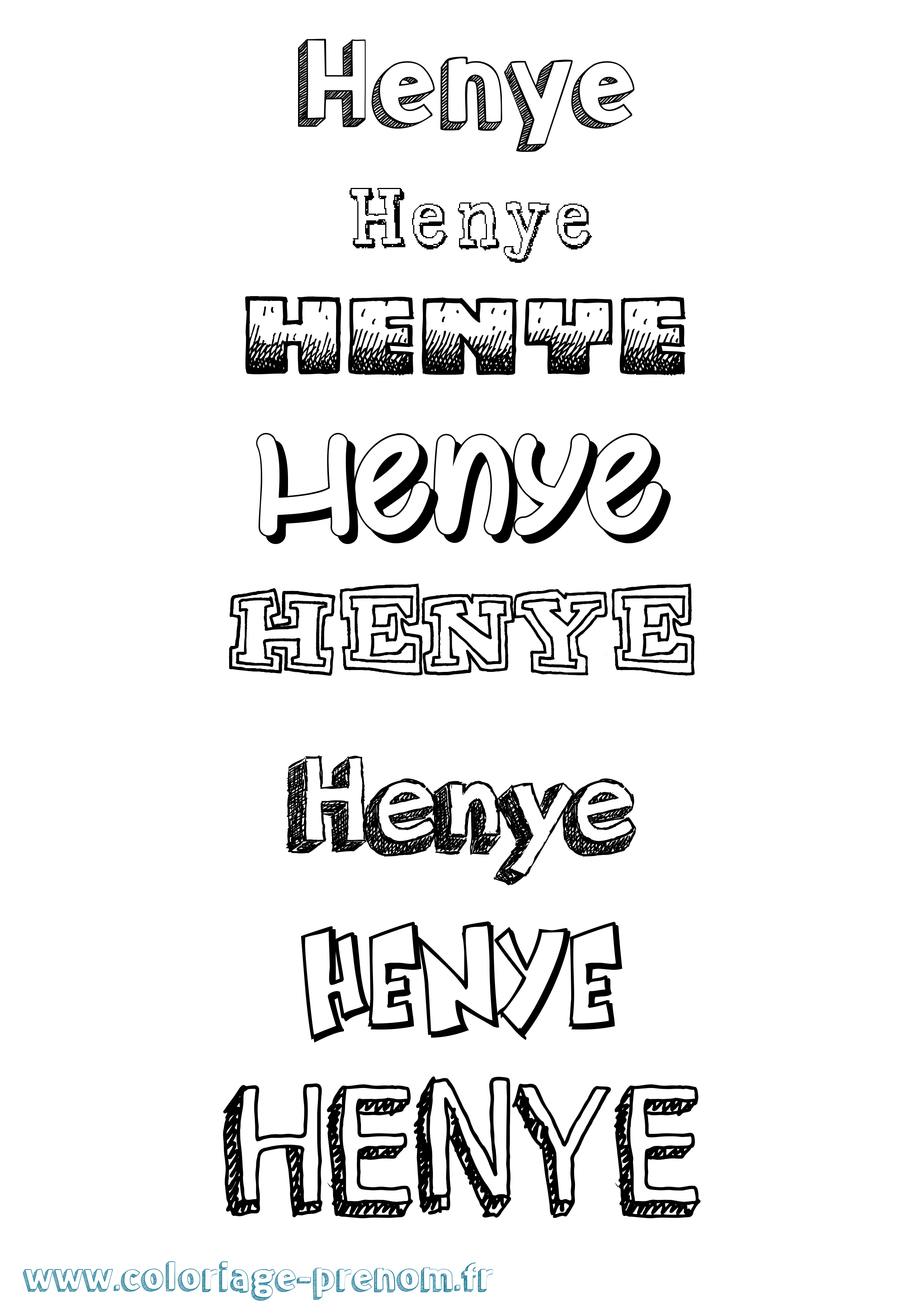 Coloriage Henye Dessiné Coloriage prénom Henye Dessiné