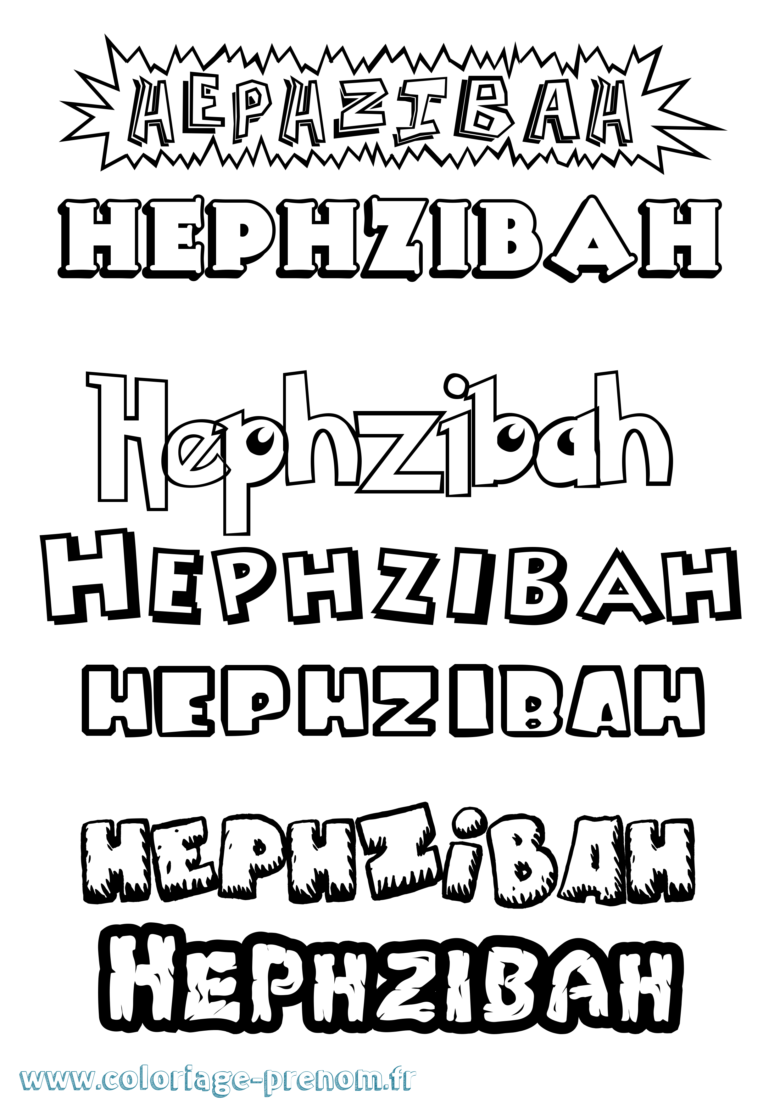 Coloriage Hephzibah Dessin Animé Coloriage prénom Hephzibah Dessin Animé