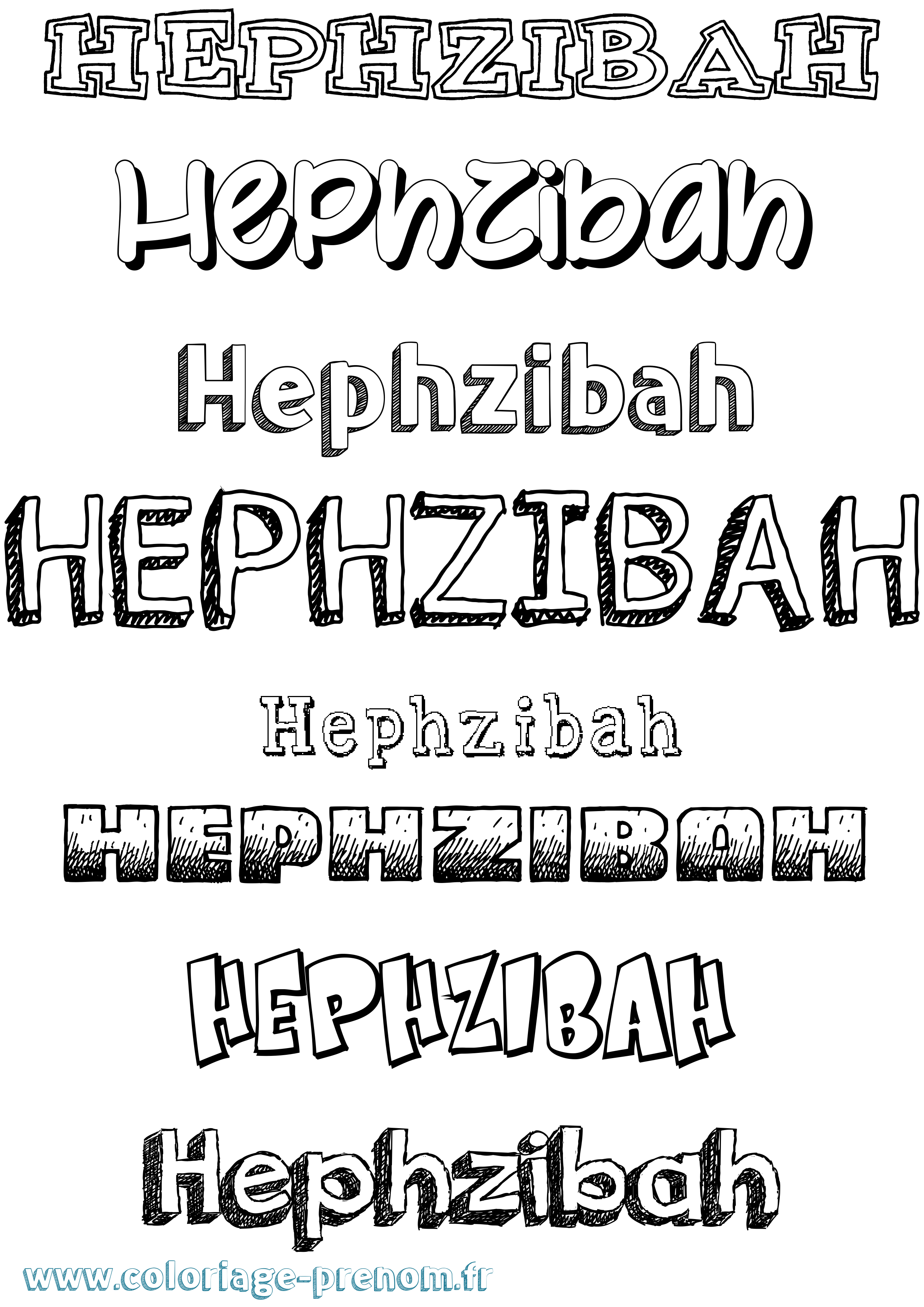 Coloriage Hephzibah Dessiné Coloriage prénom Hephzibah Dessiné