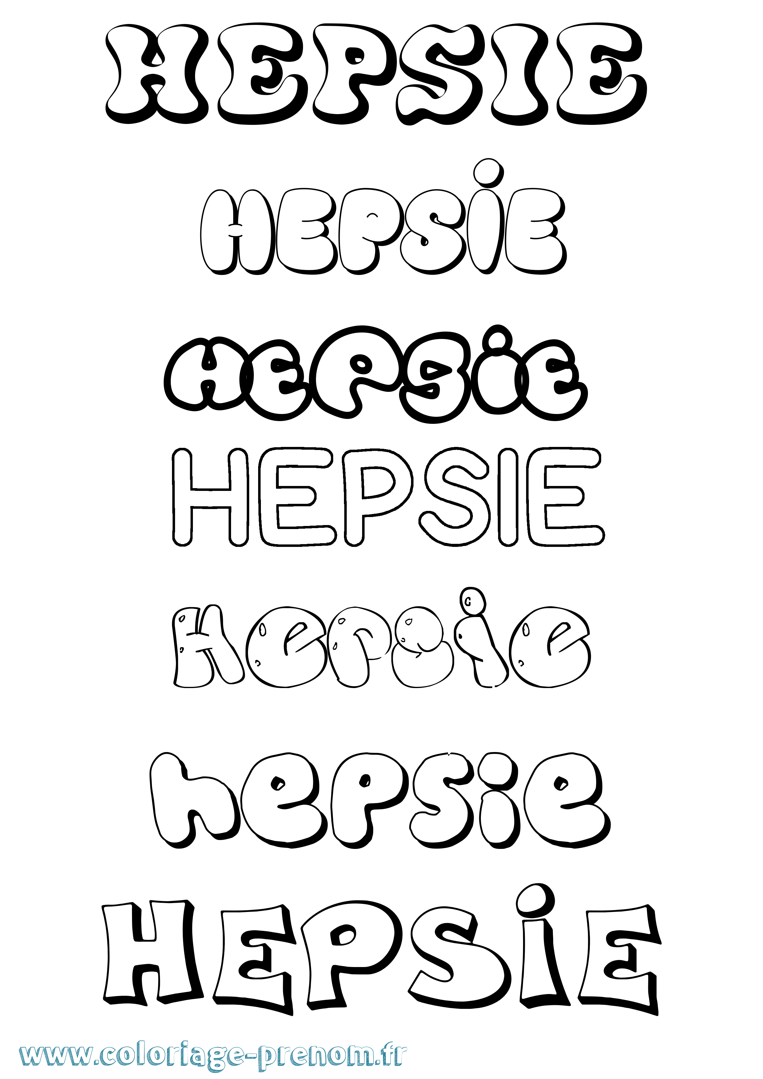 Coloriage Hepsie Bubble Coloriage prénom Hepsie Bubble