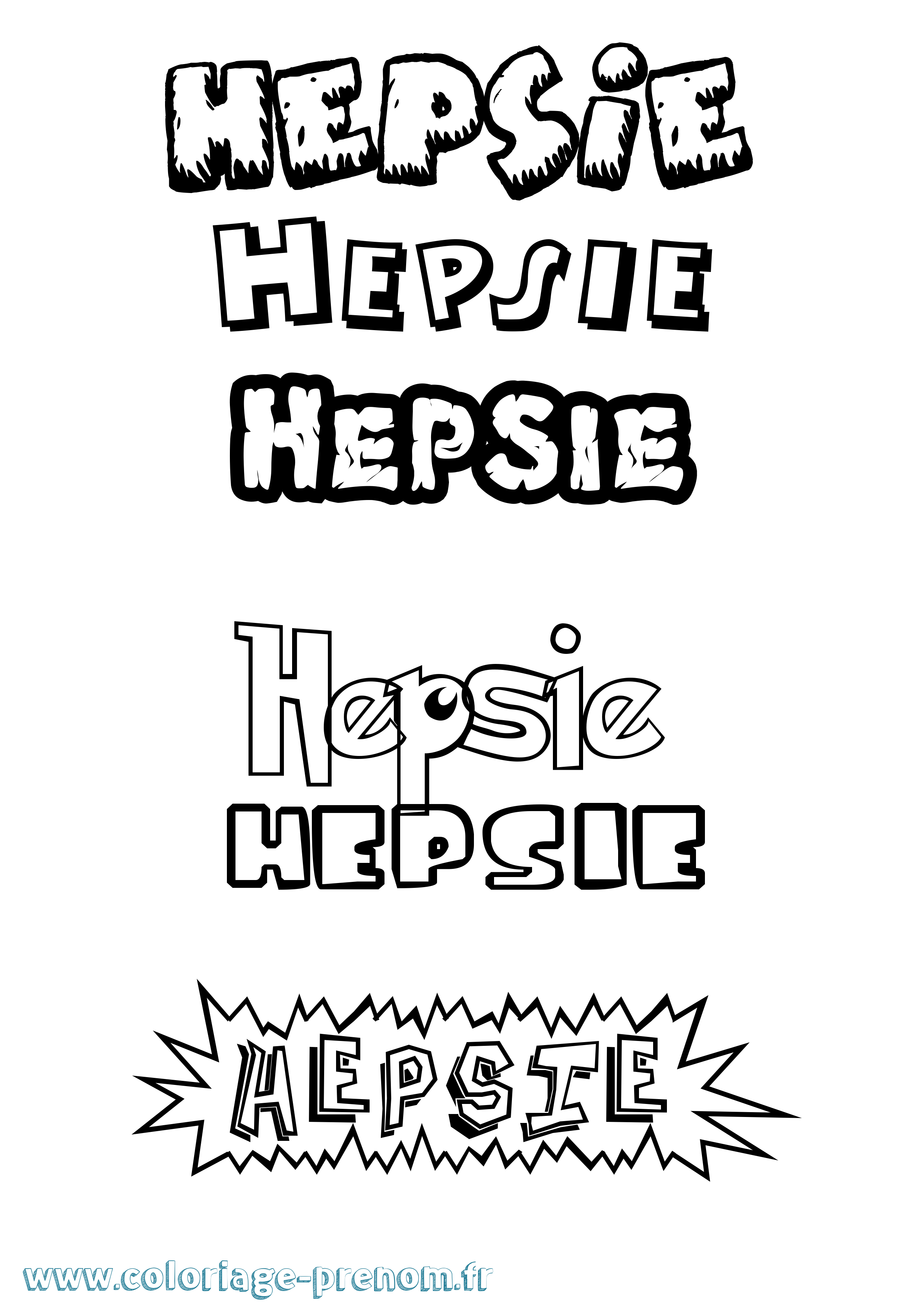 Coloriage Hepsie Dessin Animé Coloriage prénom Hepsie Dessin Animé