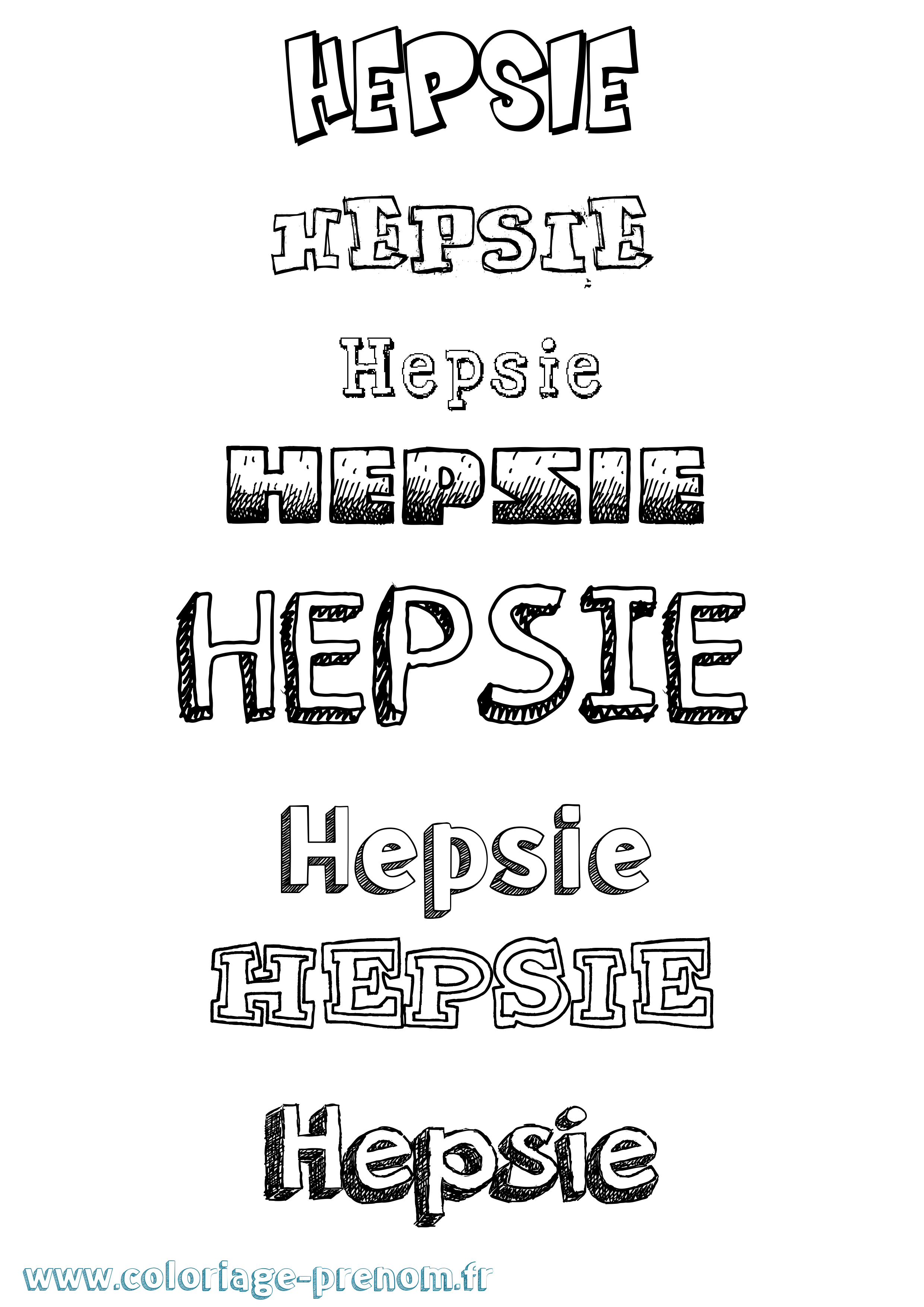 Coloriage Hepsie Dessiné Coloriage prénom Hepsie Dessiné