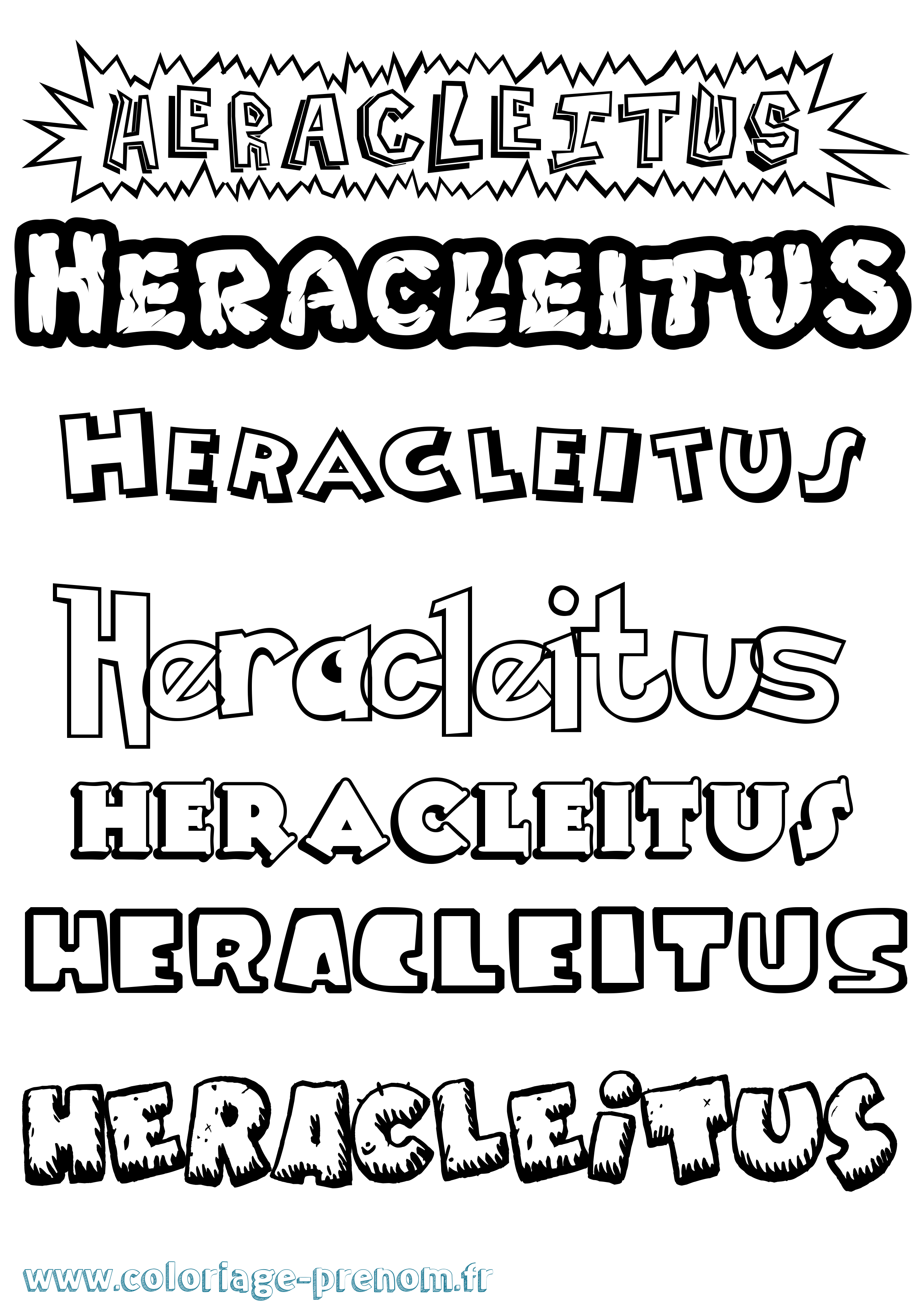 Coloriage Heracleitus Dessin Animé Coloriage prénom Heracleitus Dessin Animé