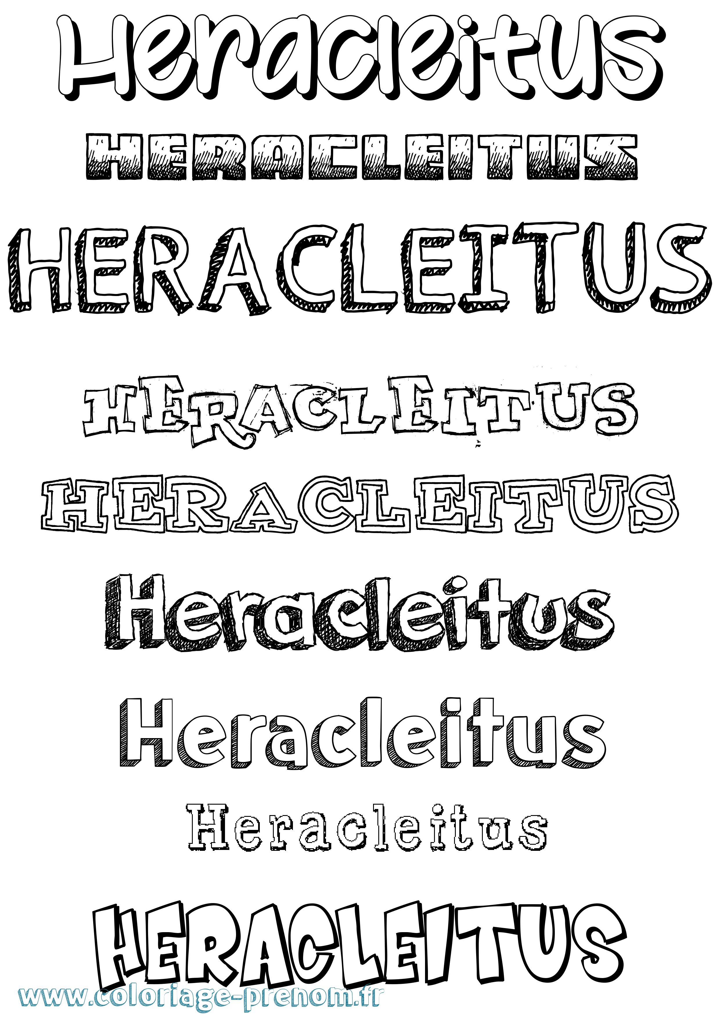 Coloriage Heracleitus Dessiné Coloriage prénom Heracleitus Dessiné