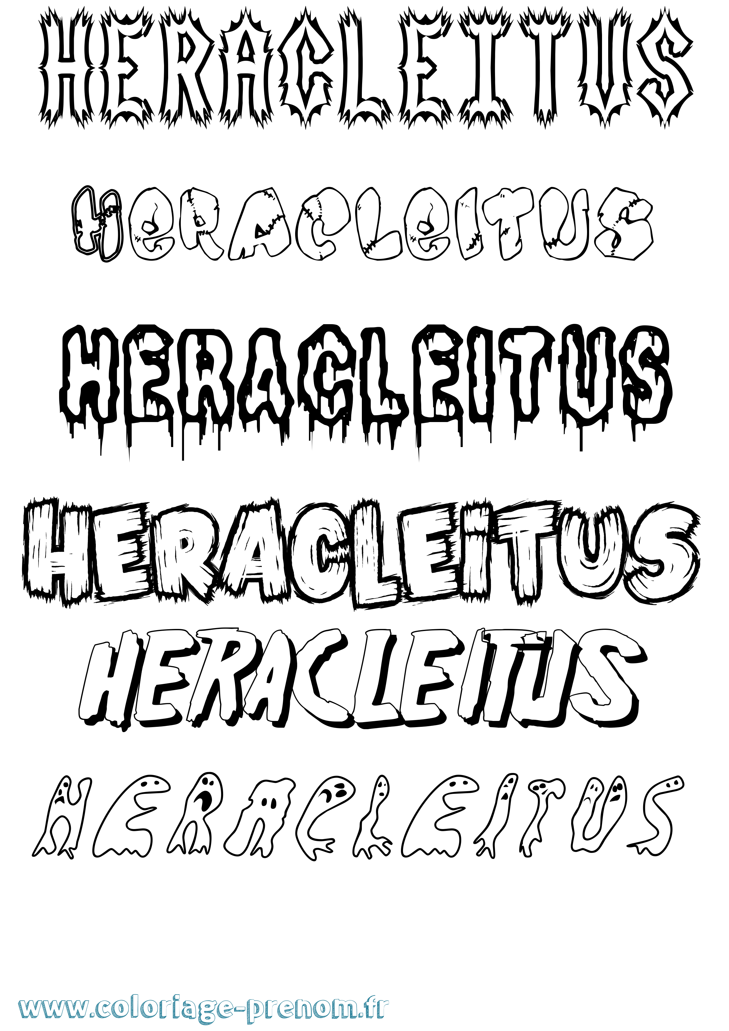 Coloriage Heracleitus Frisson Coloriage prénom Heracleitus Frisson