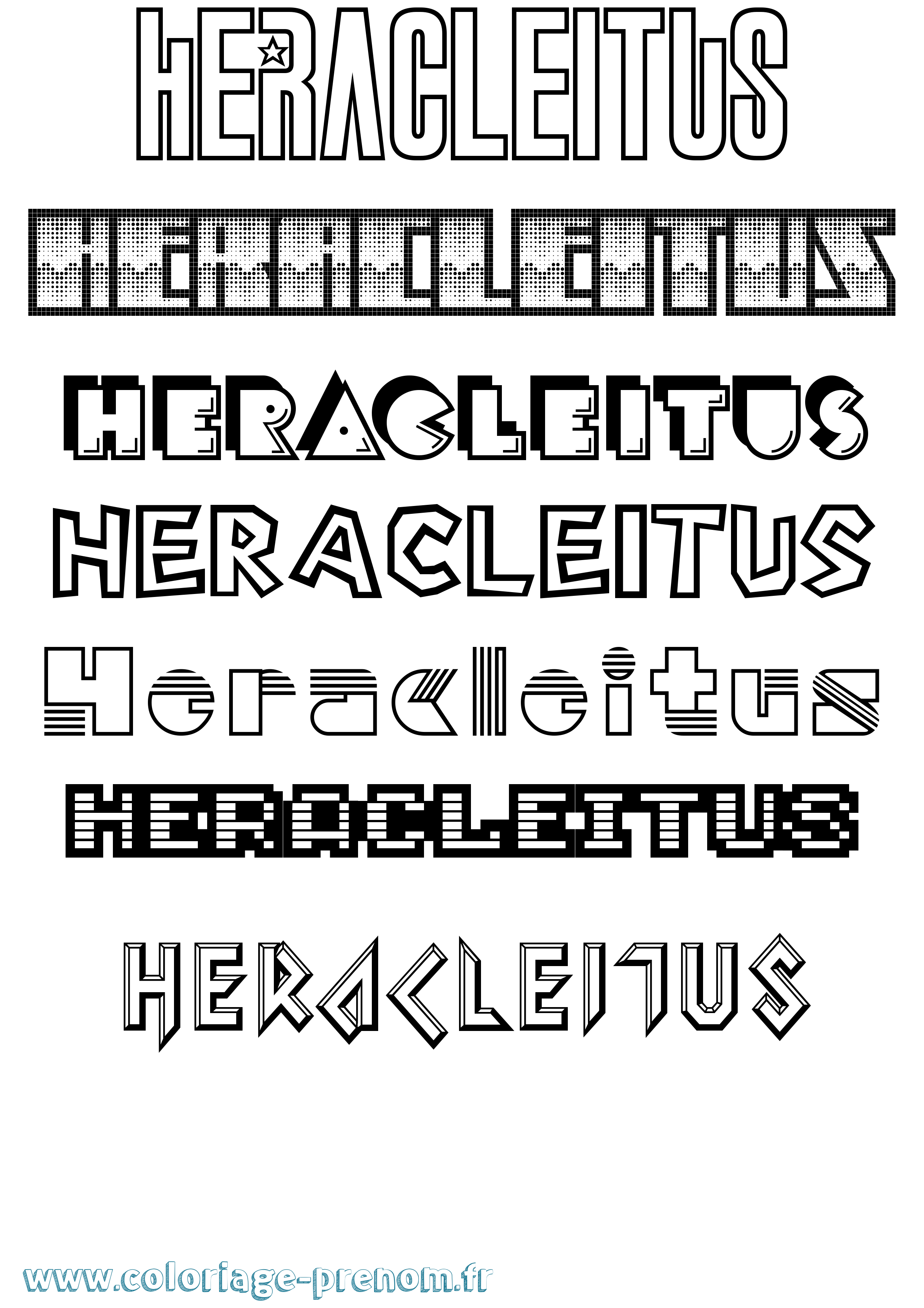 Coloriage Heracleitus Jeux Vidéos Coloriage prénom Heracleitus Jeux Vidéos