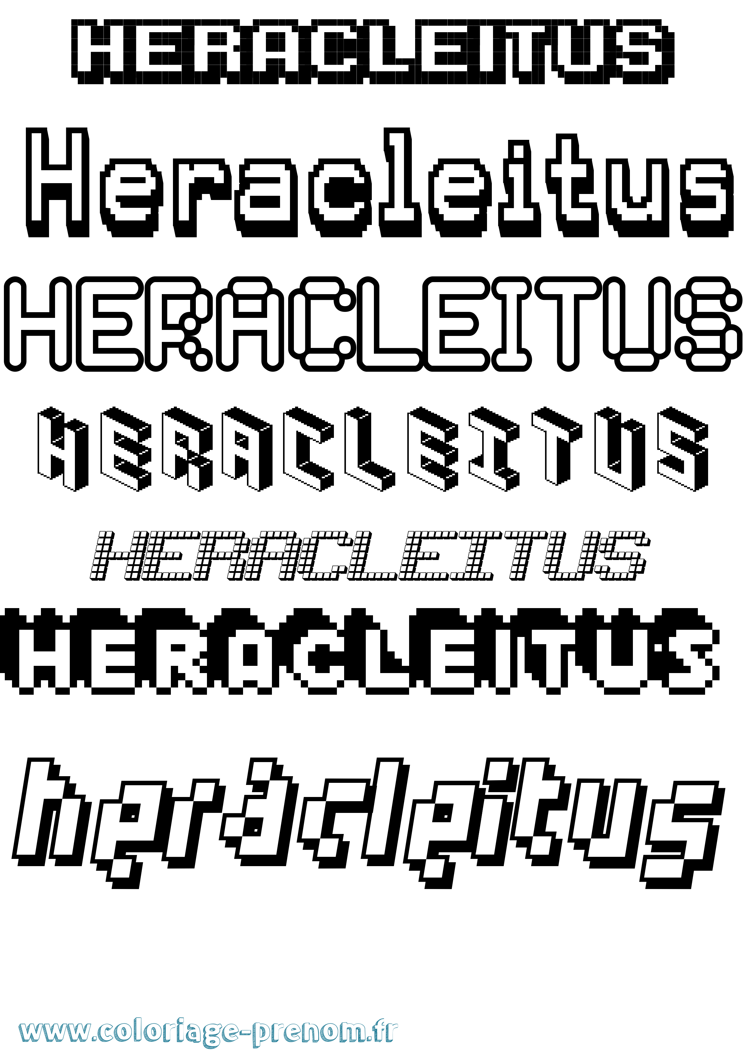 Coloriage Heracleitus Pixel Coloriage prénom Heracleitus Pixel