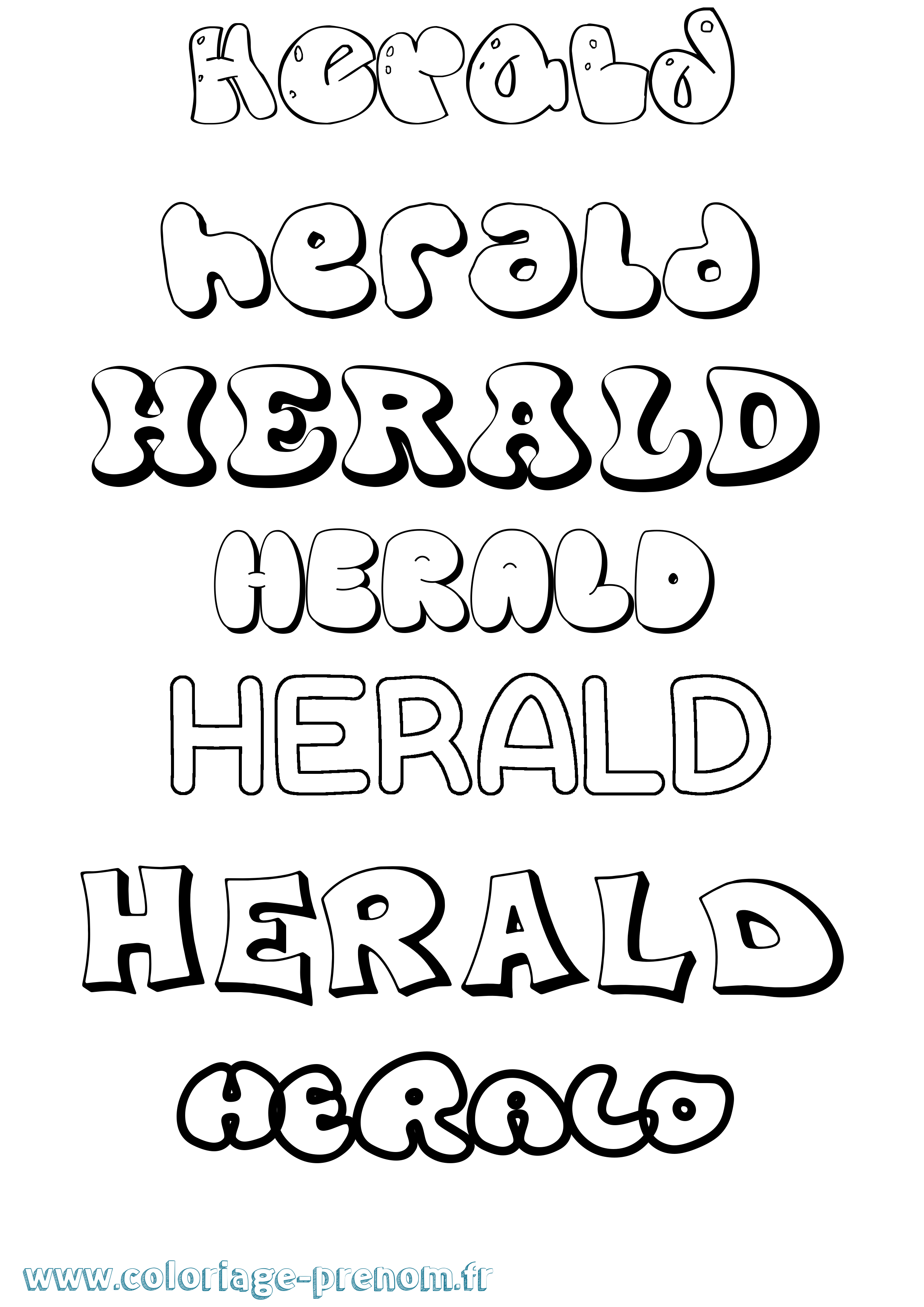 Coloriage Herald Bubble Coloriage prénom Herald Bubble