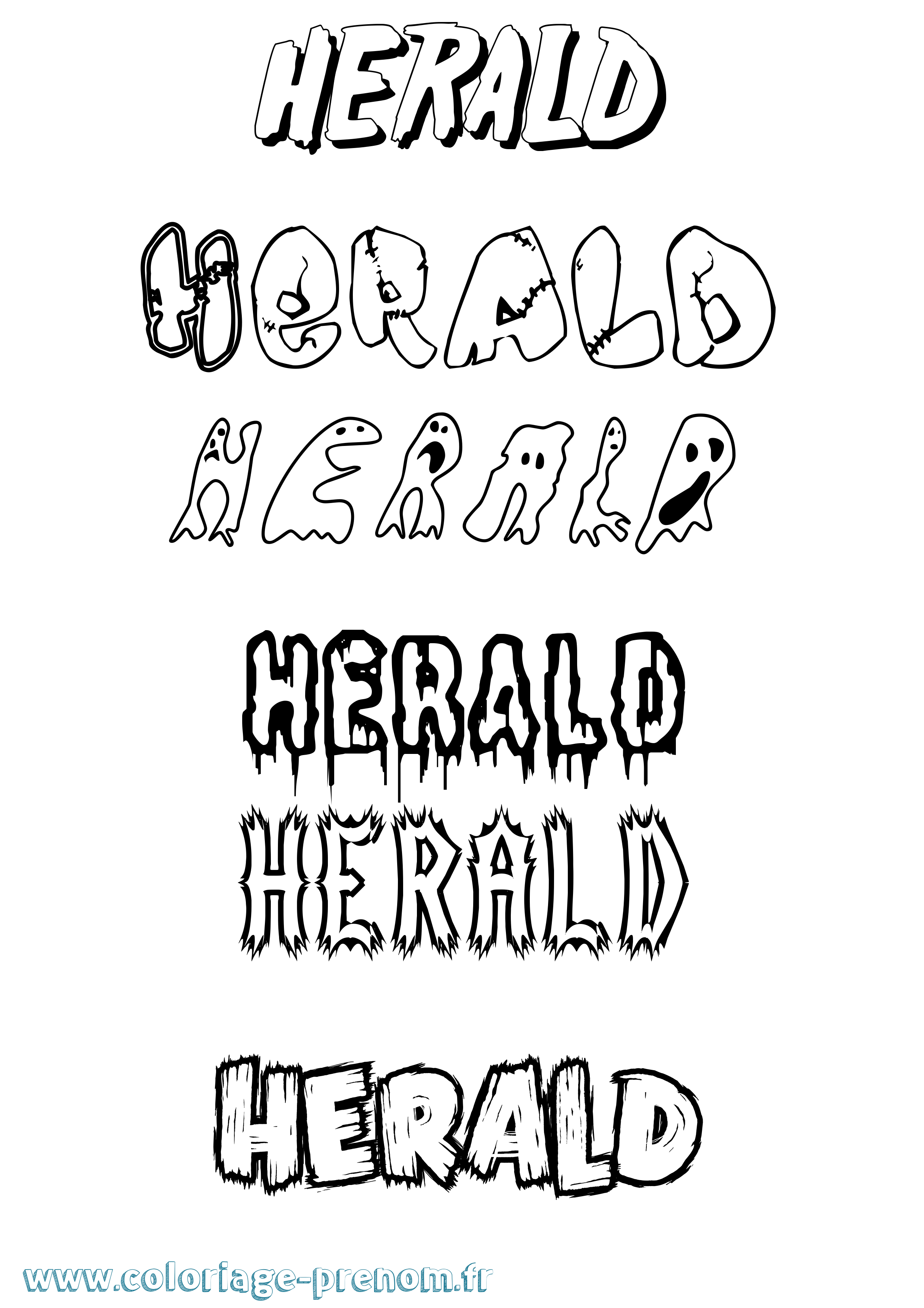 Coloriage Herald Frisson Coloriage prénom Herald Frisson
