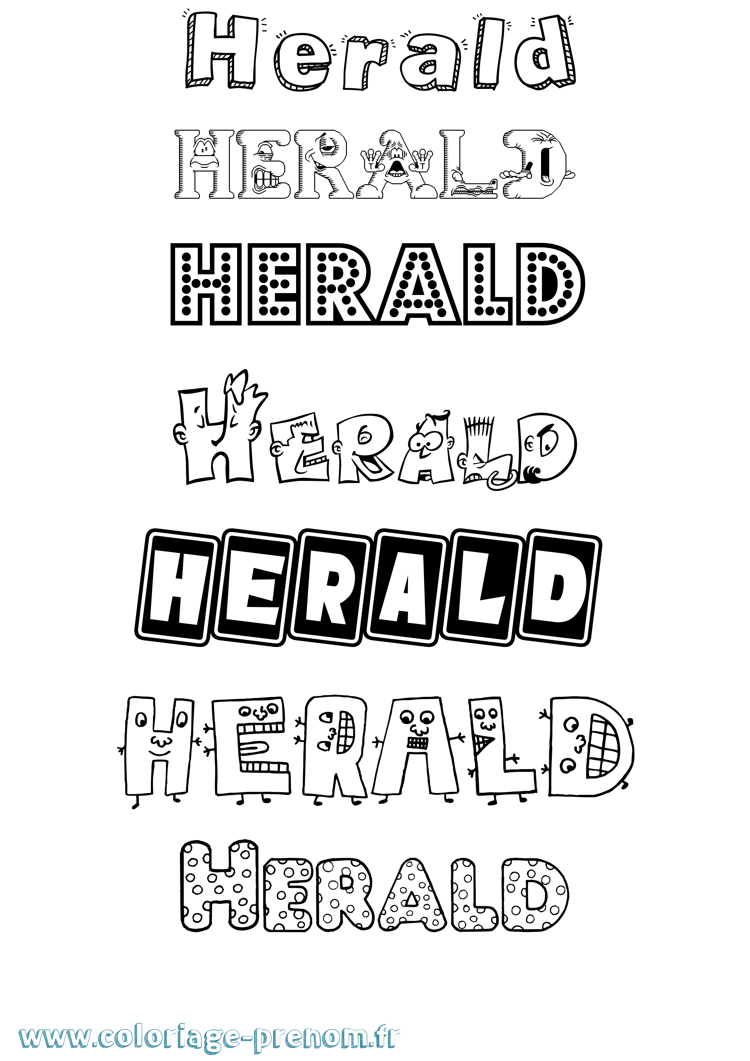 Coloriage Herald Fun Coloriage prénom Herald Fun