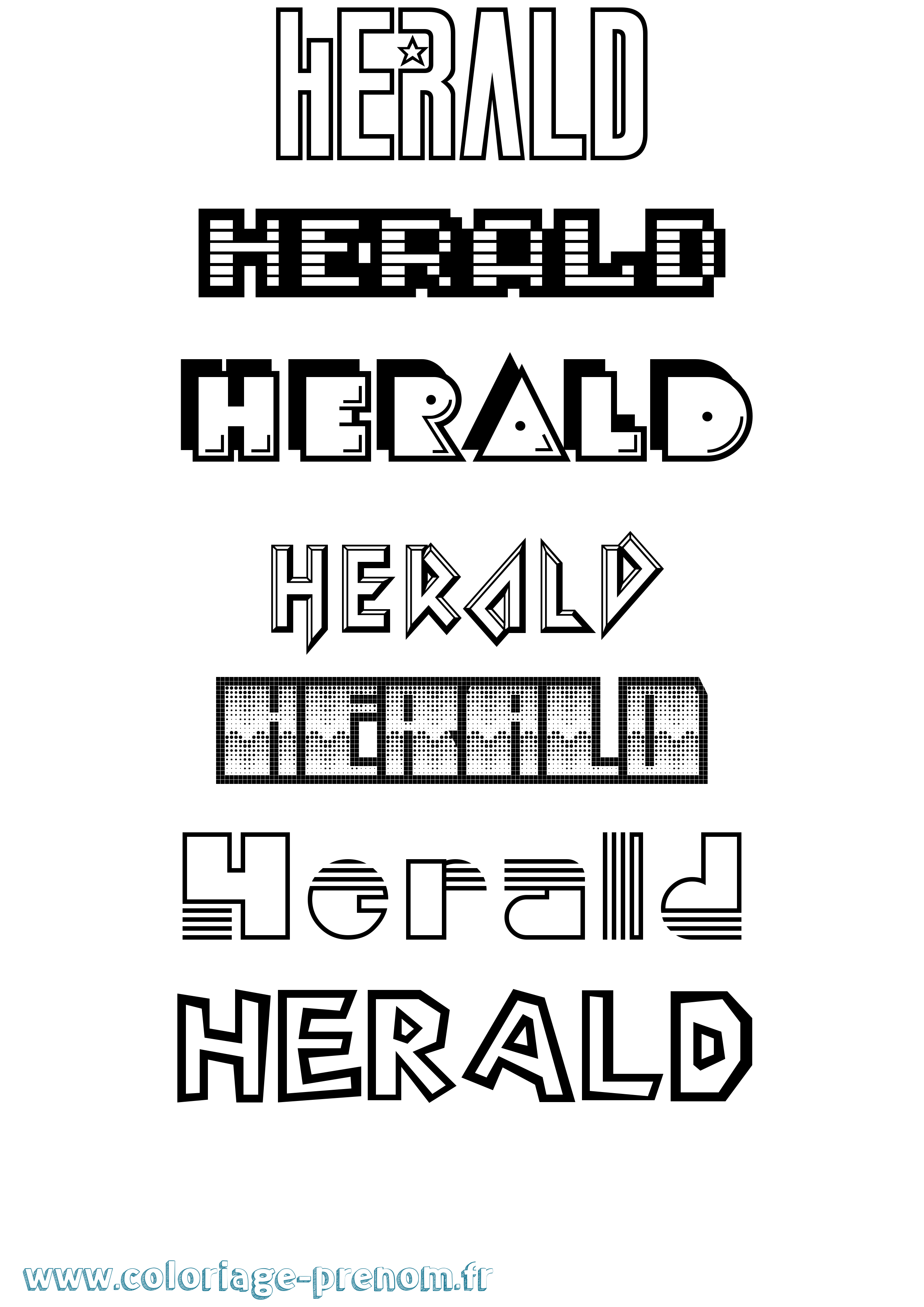 Coloriage Herald Jeux Vidéos Coloriage prénom Herald Jeux Vidéos