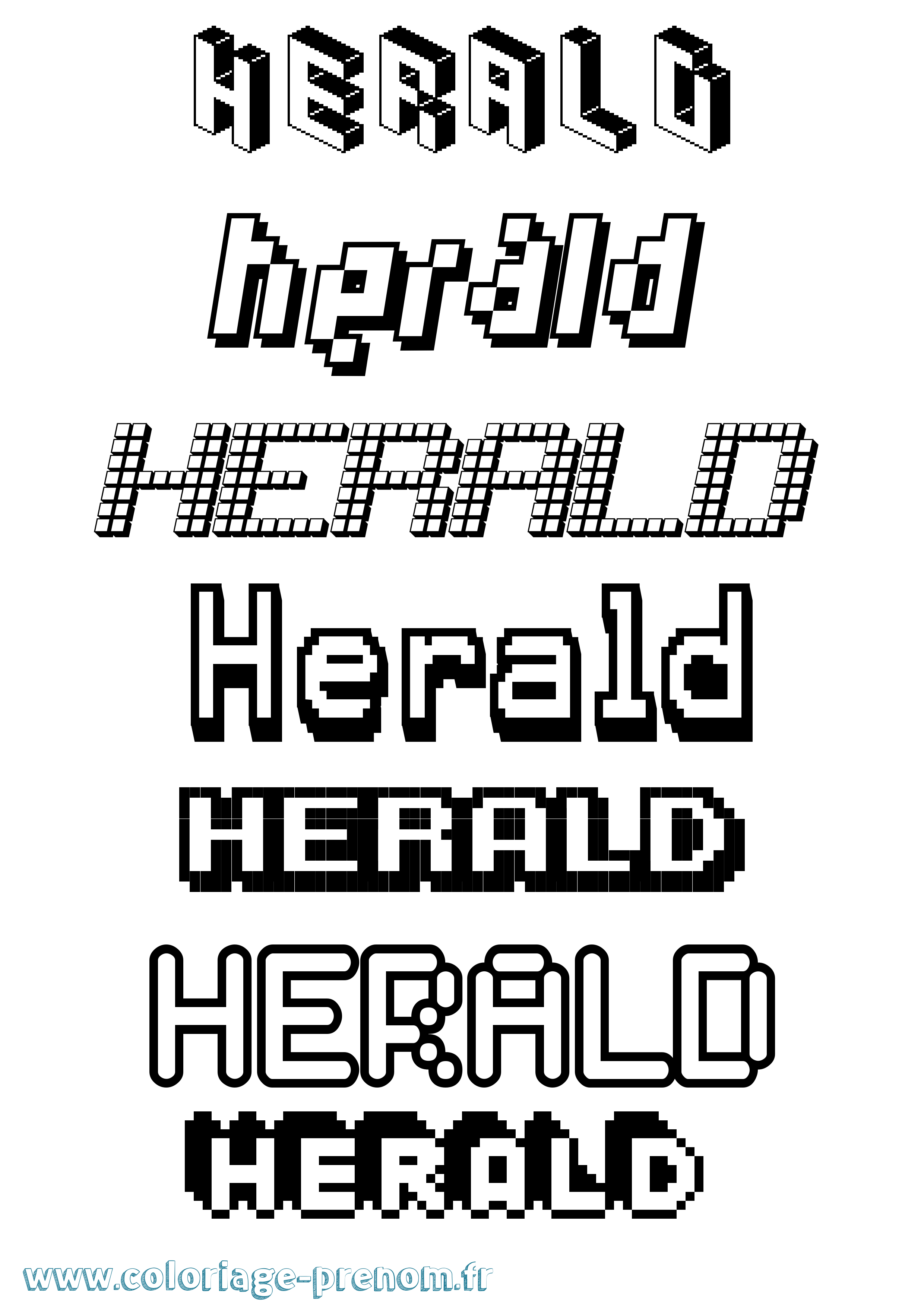 Coloriage Herald Pixel Coloriage prénom Herald Pixel