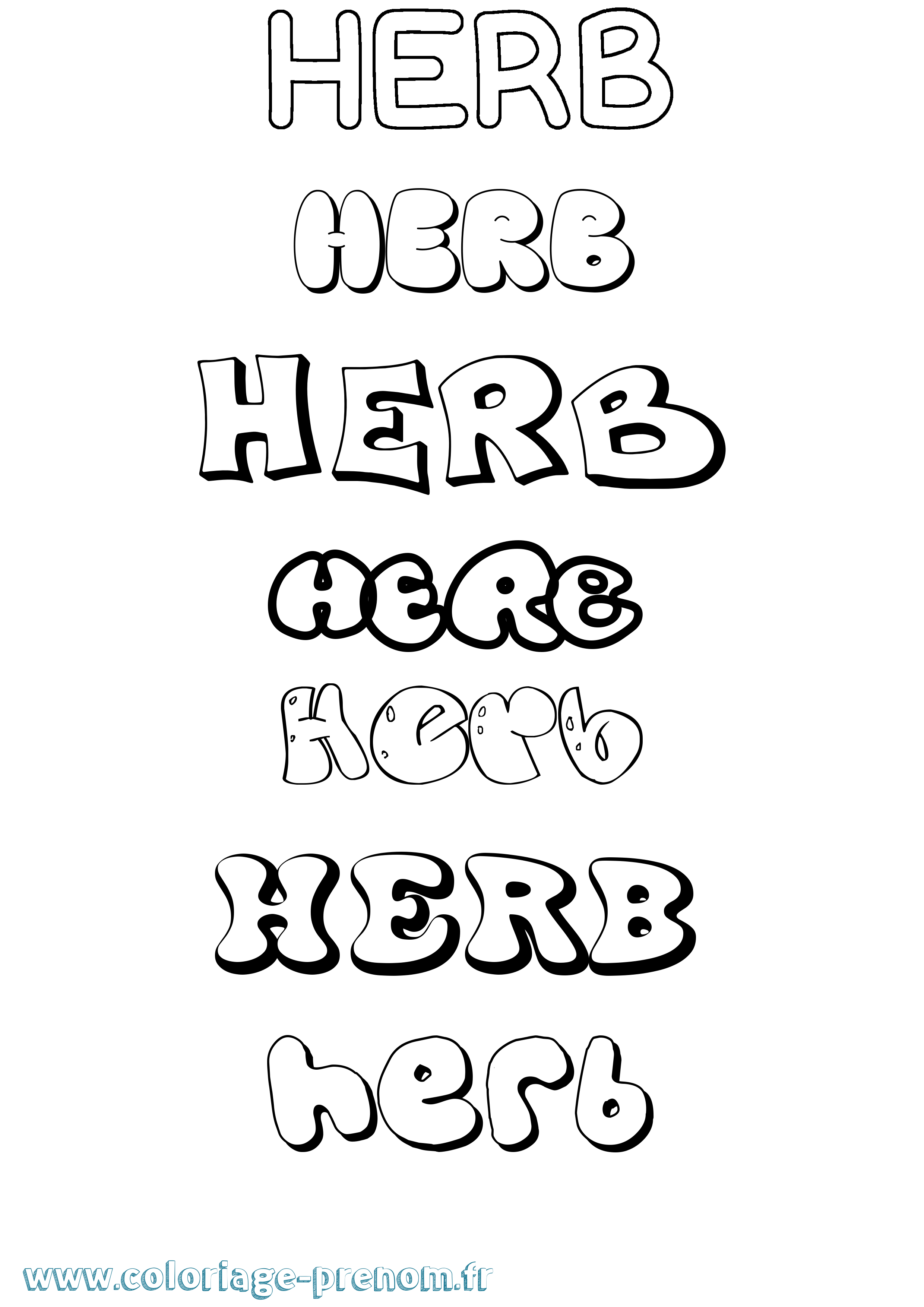 Coloriage Herb Bubble Coloriage prénom Herb Bubble