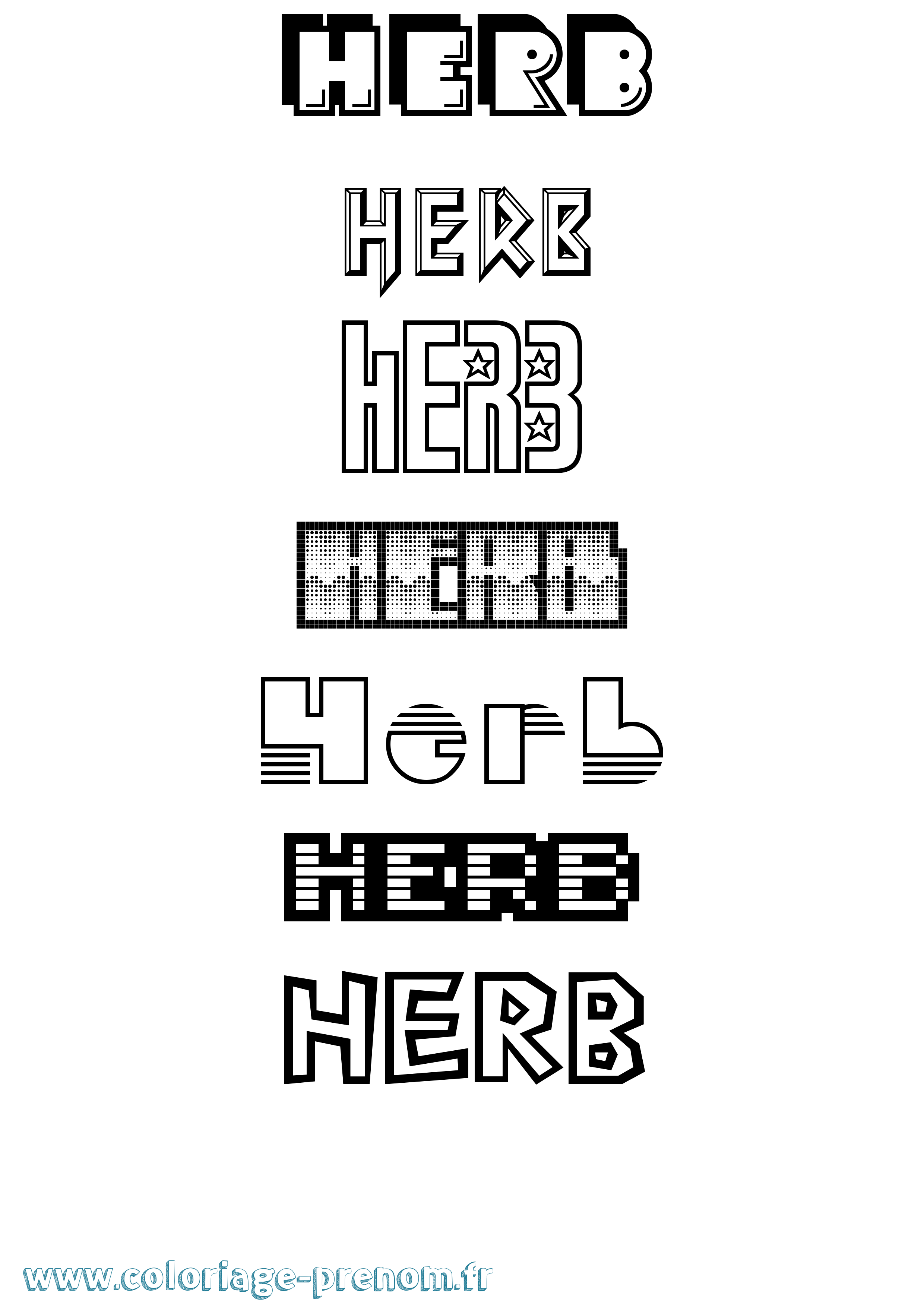 Coloriage Herb Jeux Vidéos Coloriage prénom Herb Jeux Vidéos