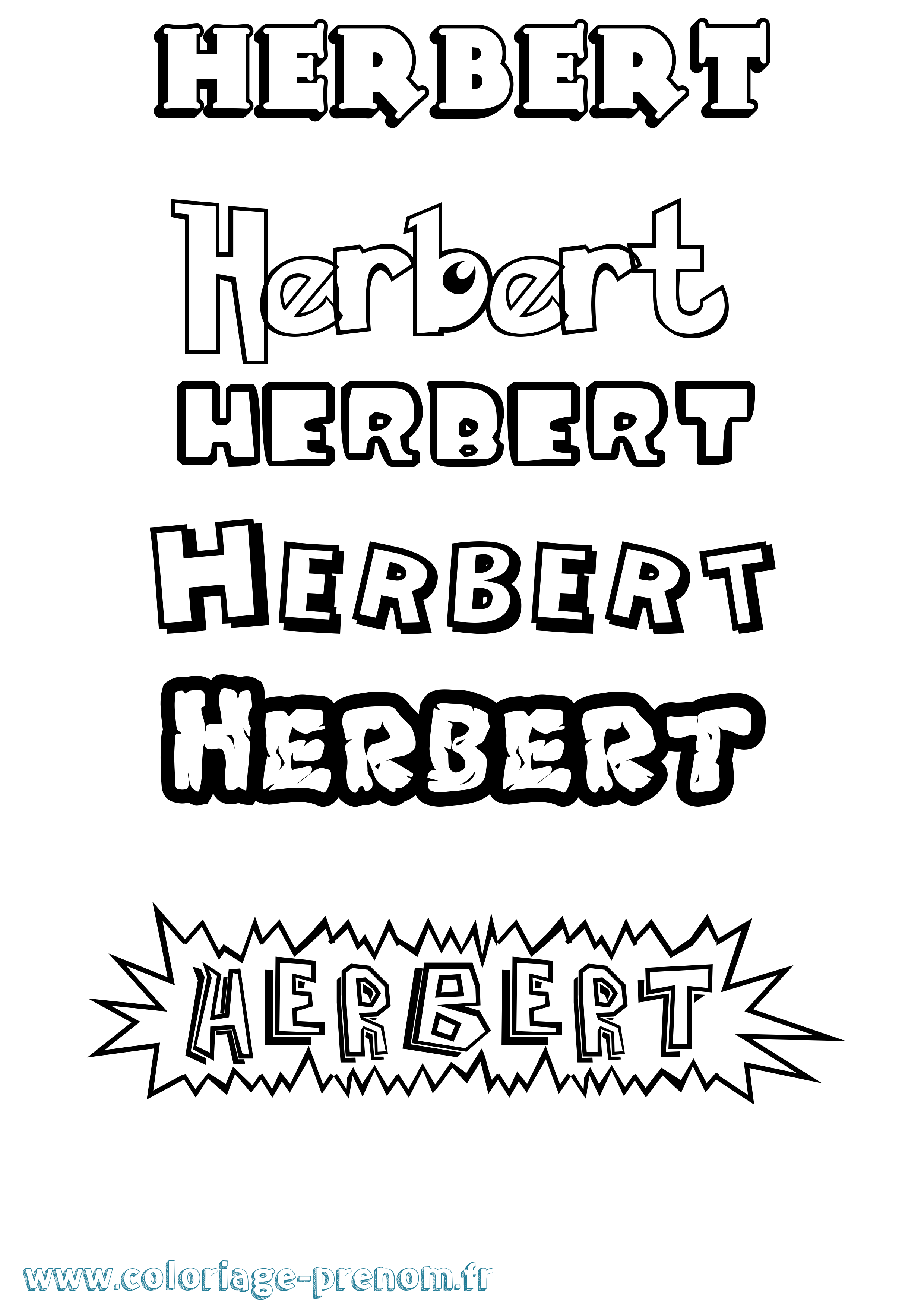 Coloriage Herbert Dessin Animé Coloriage prénom Herbert Dessin Animé