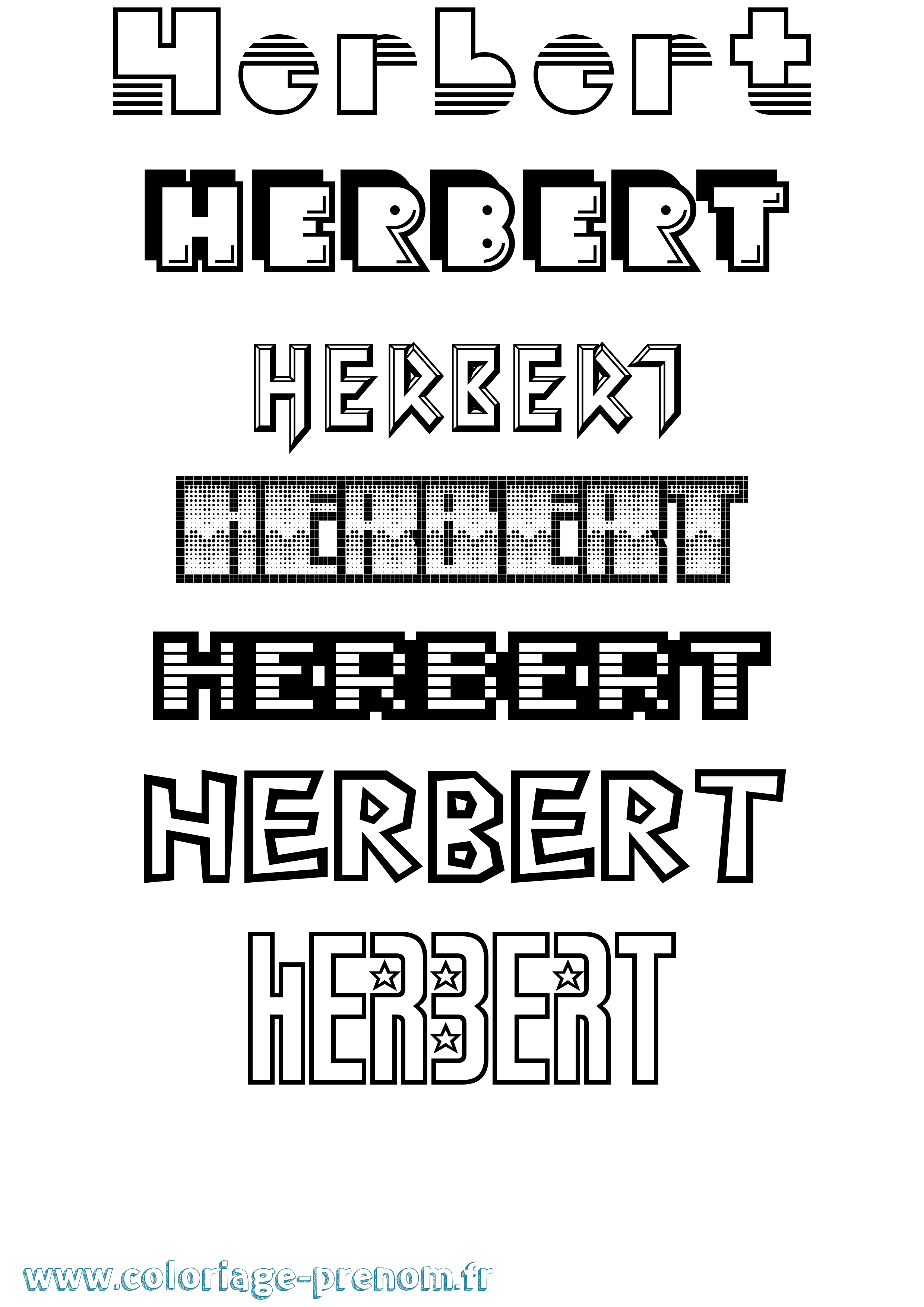 Coloriage Herbert Jeux Vidéos Coloriage prénom Herbert Jeux Vidéos