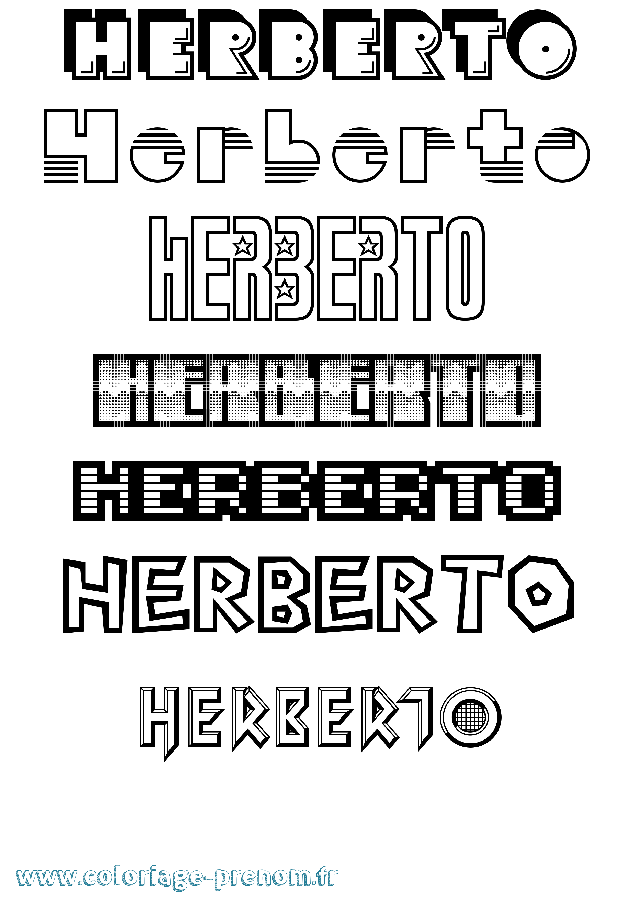 Coloriage Herberto Jeux Vidéos Coloriage prénom Herberto Jeux Vidéos