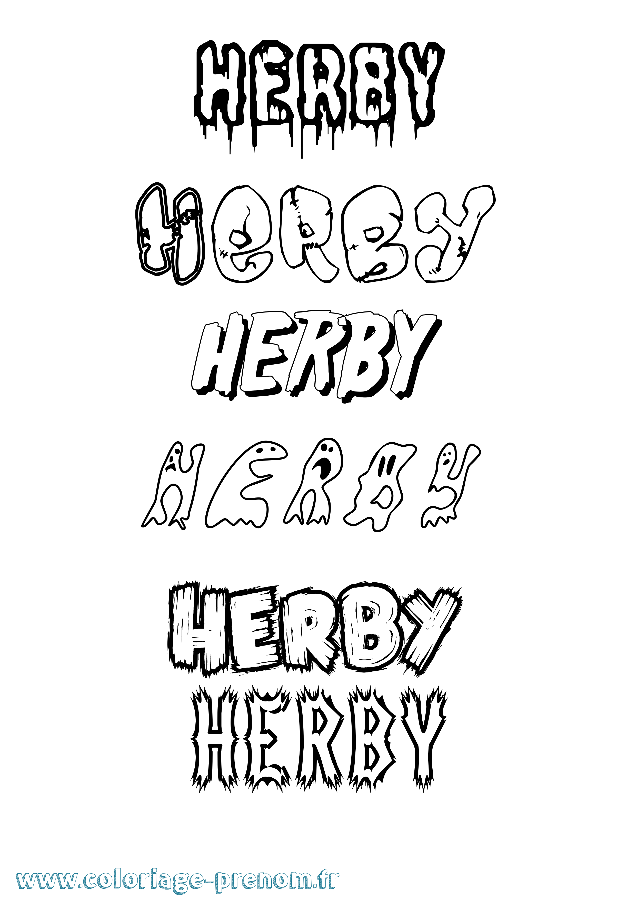 Coloriage Herby Frisson Coloriage prénom Herby Frisson