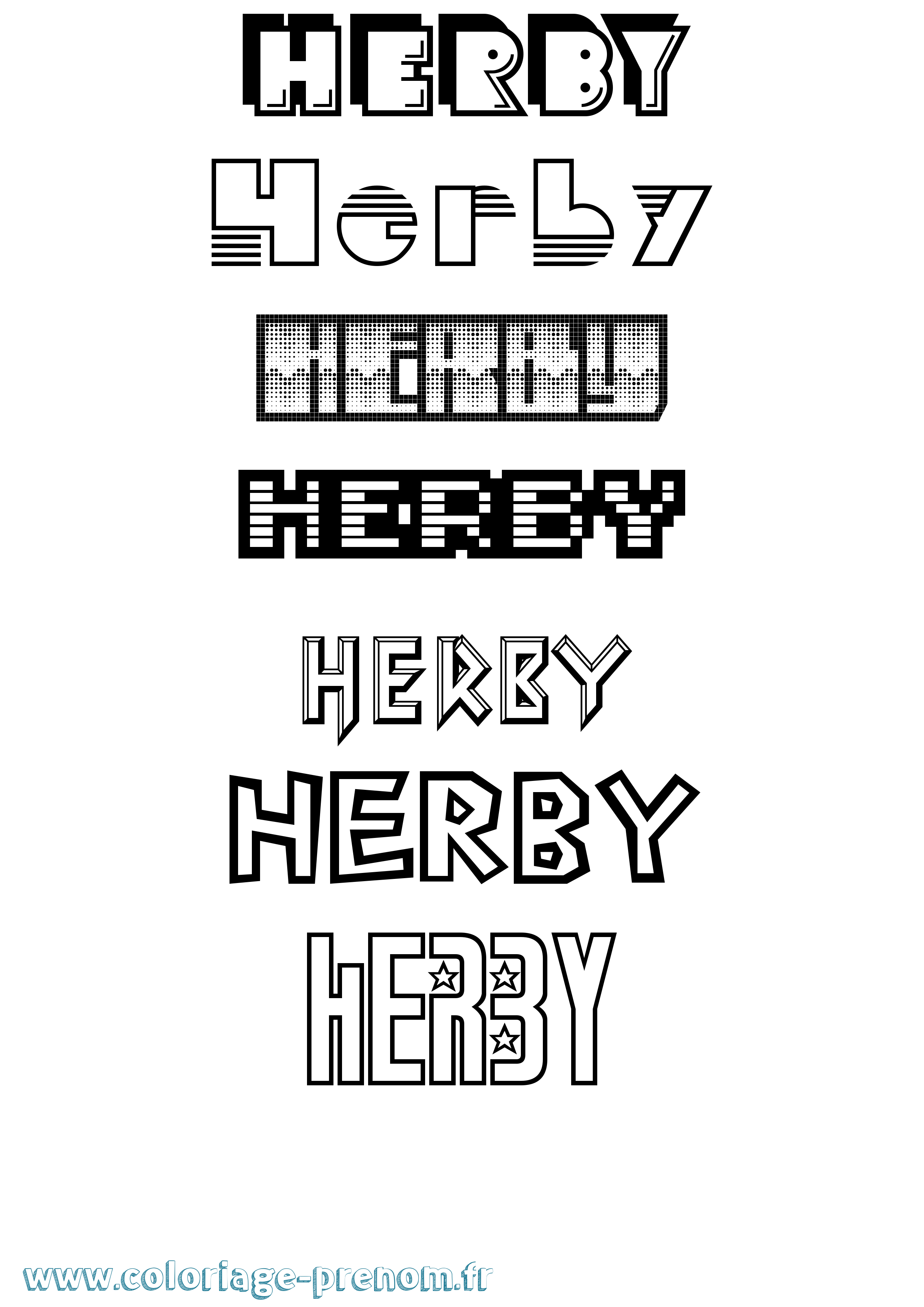 Coloriage Herby Jeux Vidéos Coloriage prénom Herby Jeux Vidéos
