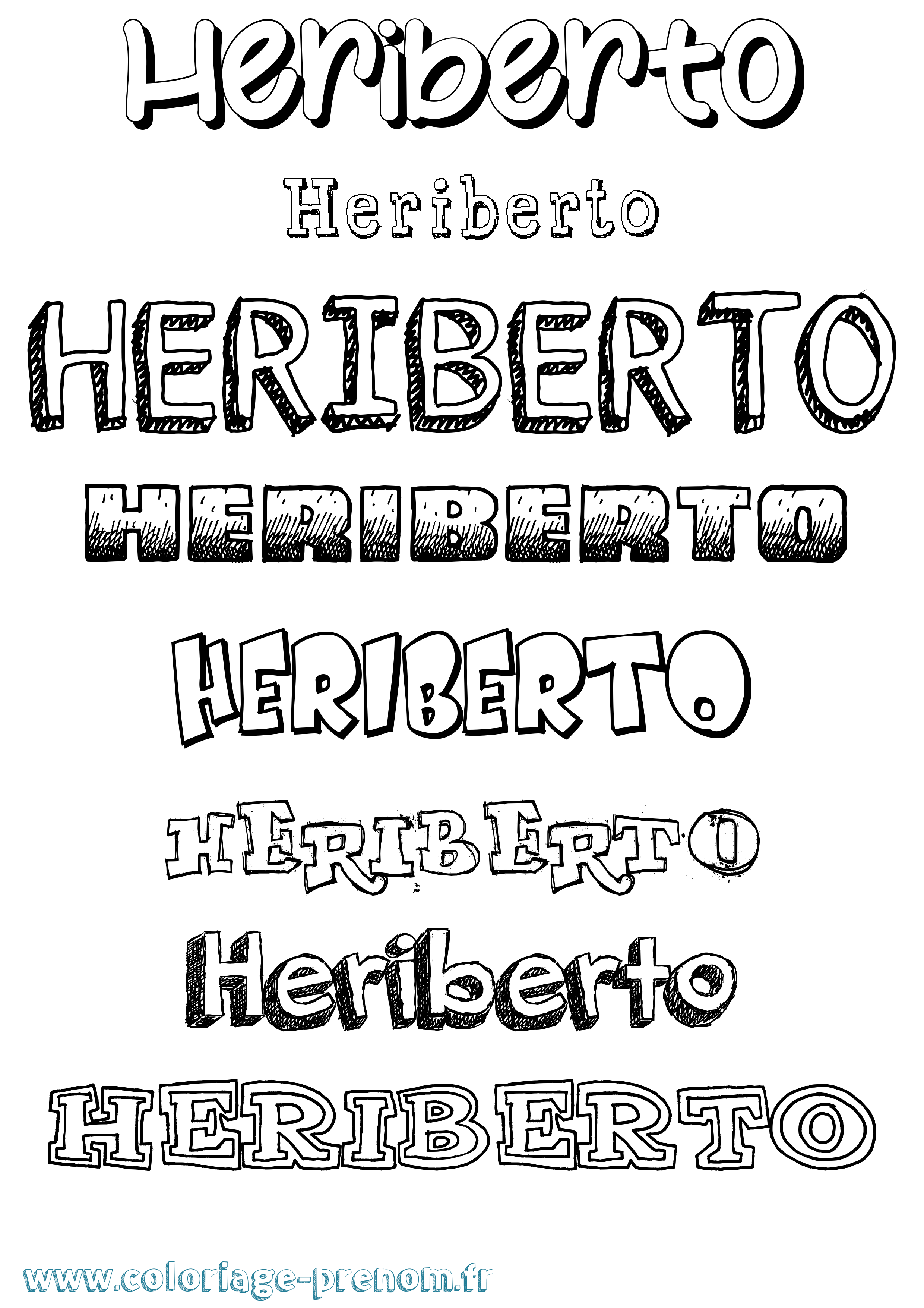 Coloriage Heriberto Dessiné Coloriage prénom Heriberto Dessiné