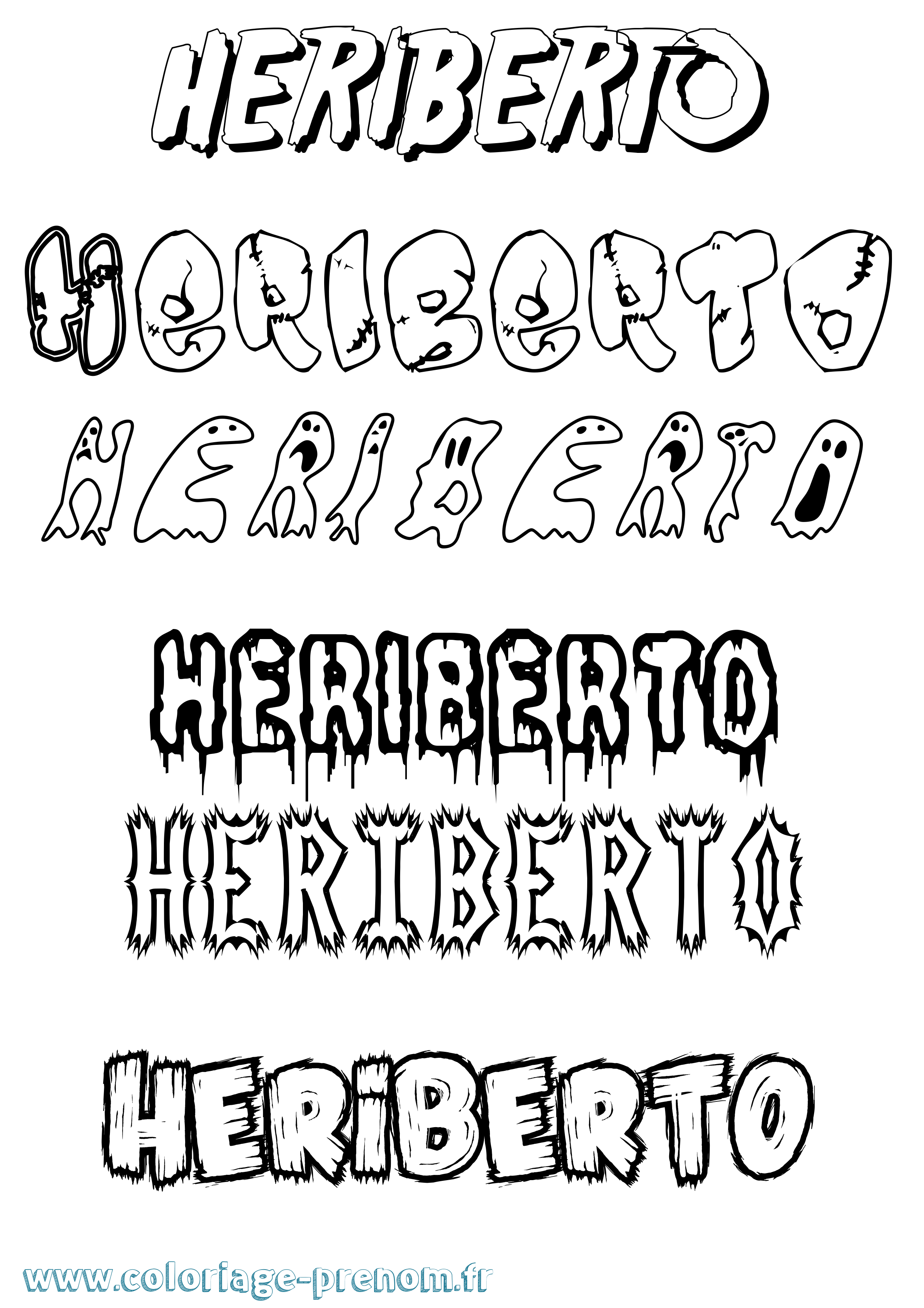 Coloriage Heriberto Frisson Coloriage prénom Heriberto Frisson