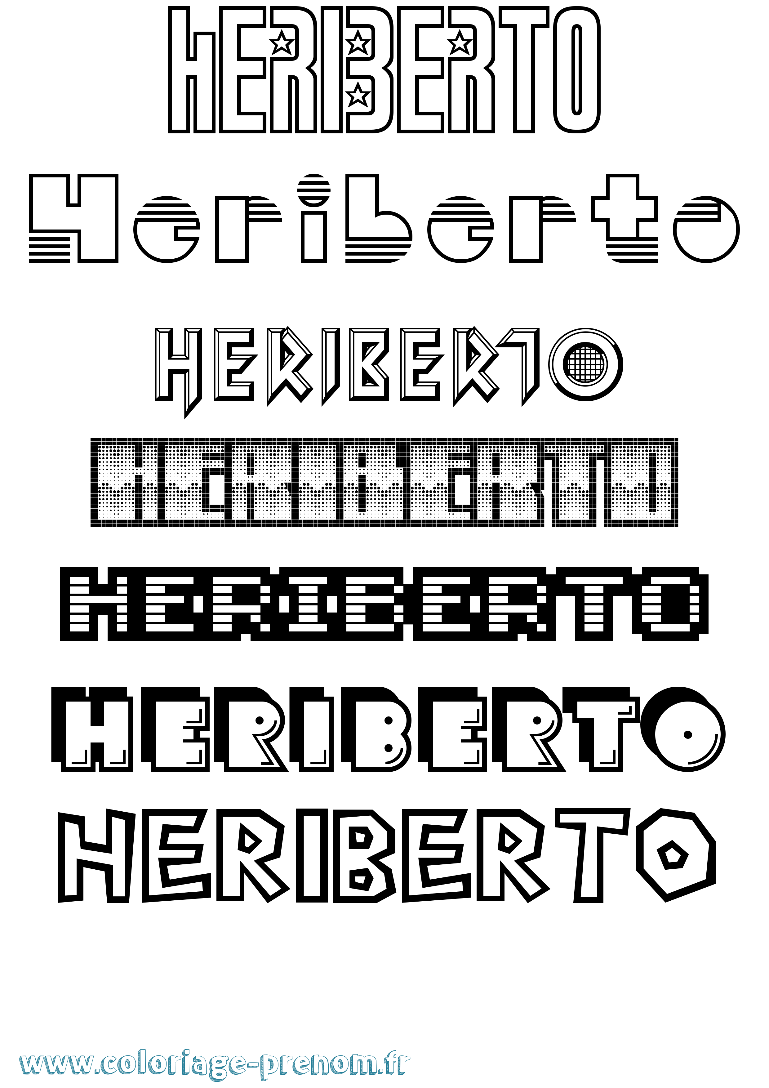 Coloriage Heriberto Jeux Vidéos Coloriage prénom Heriberto Jeux Vidéos