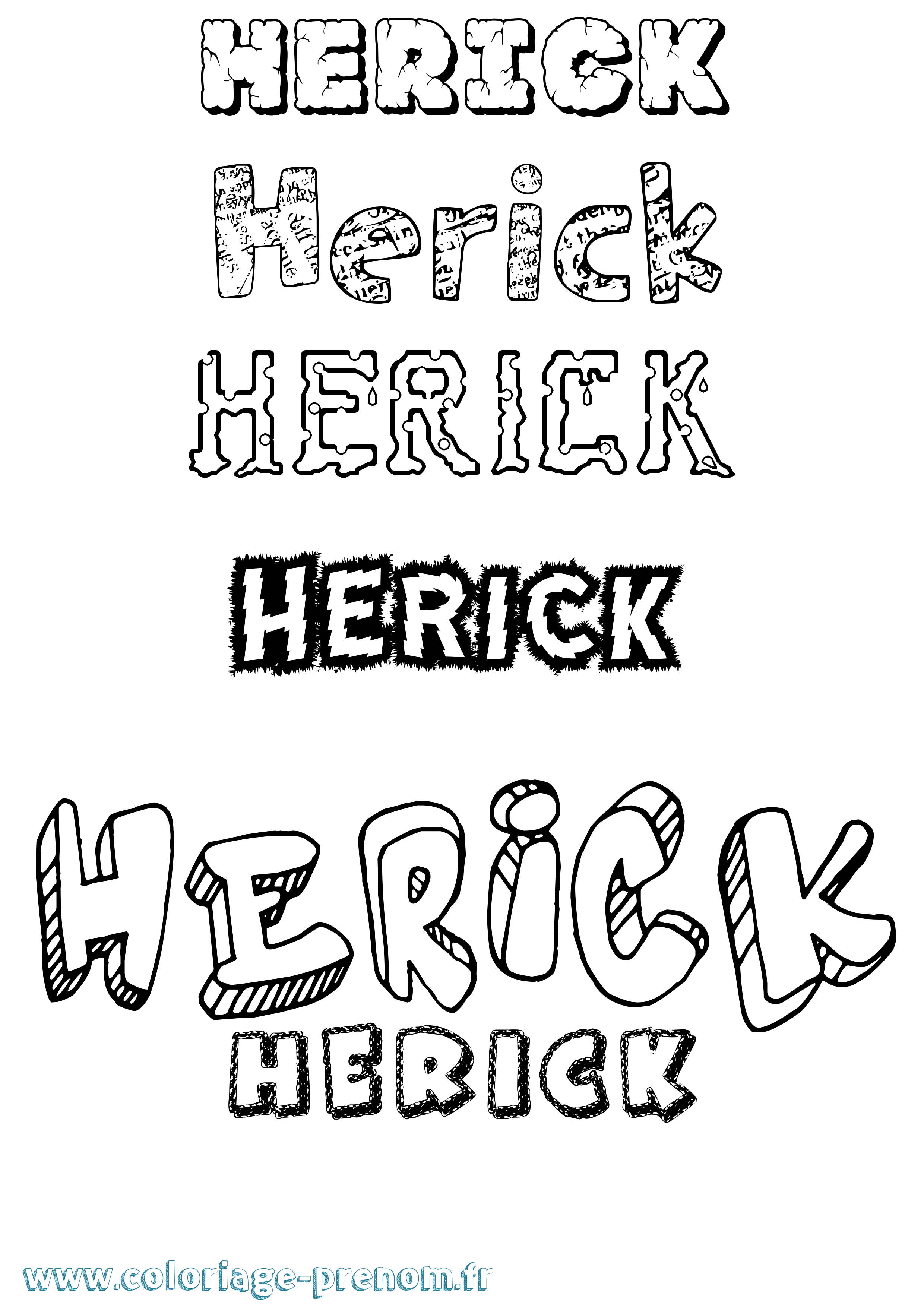 Coloriage Herick Destructuré Coloriage prénom Herick Destructuré