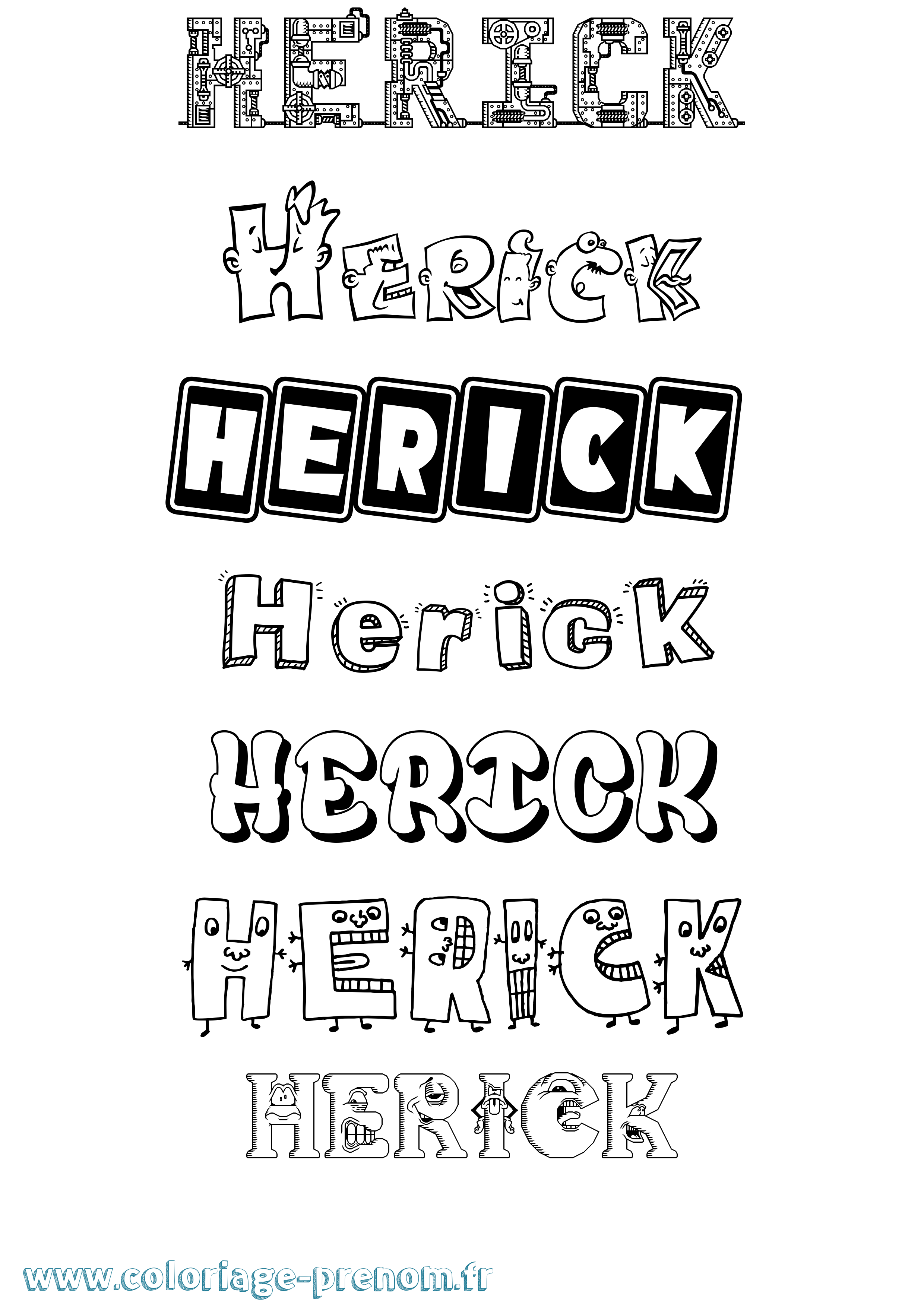 Coloriage Herick Fun Coloriage prénom Herick Fun