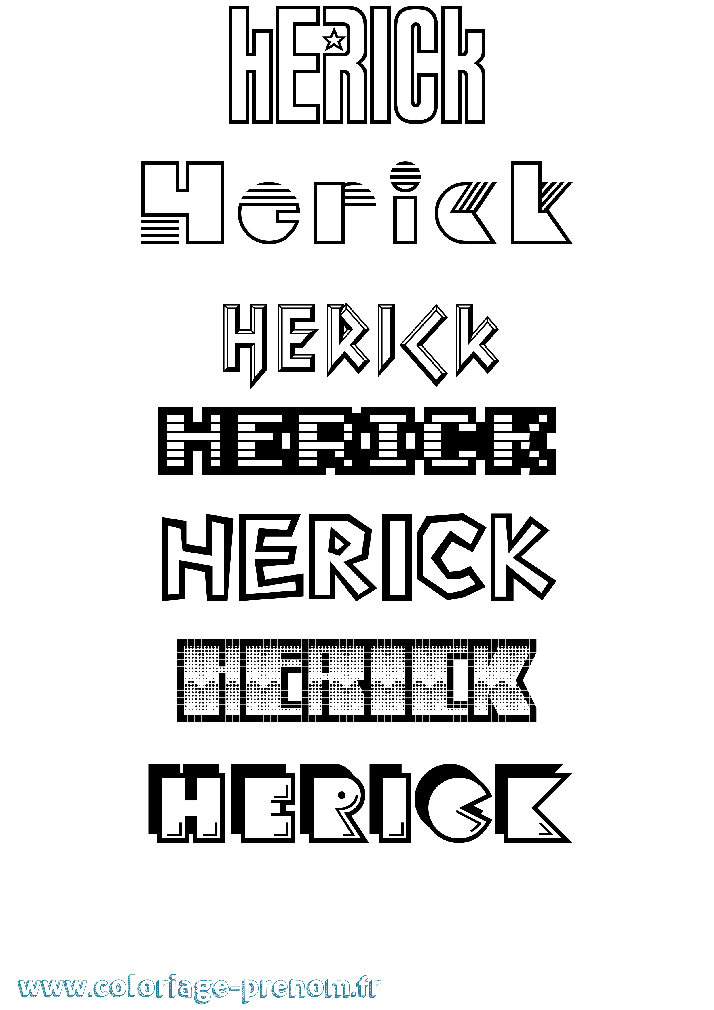 Coloriage Herick Jeux Vidéos Coloriage prénom Herick Jeux Vidéos