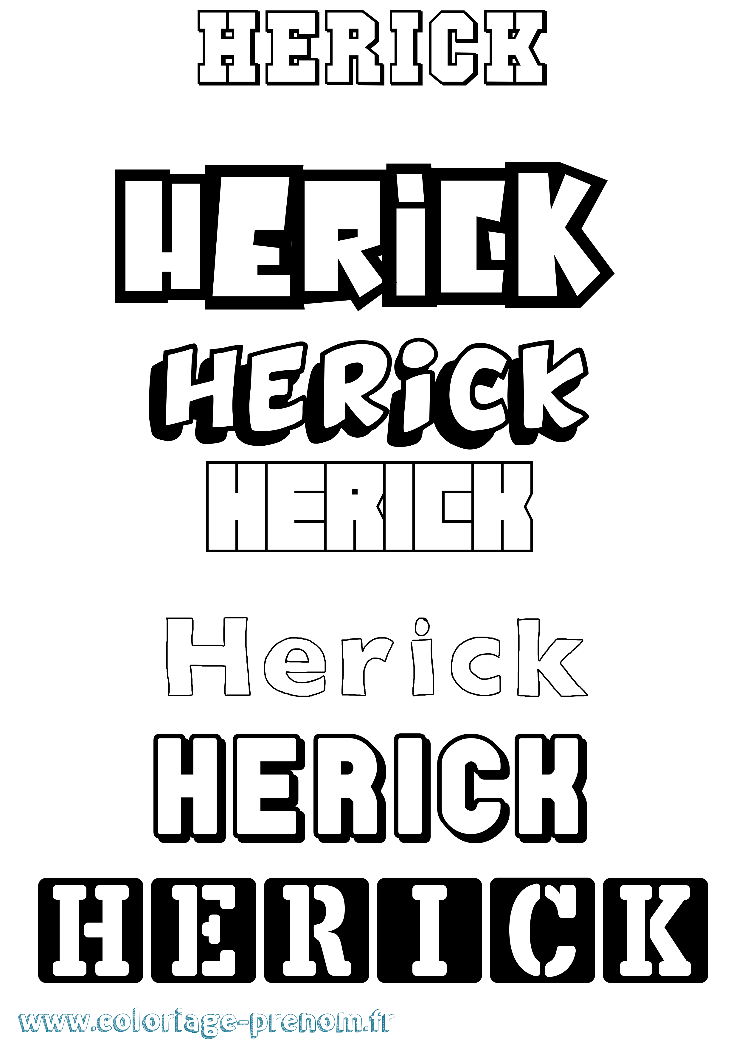 Coloriage Herick Simple Coloriage prénom Herick Simple