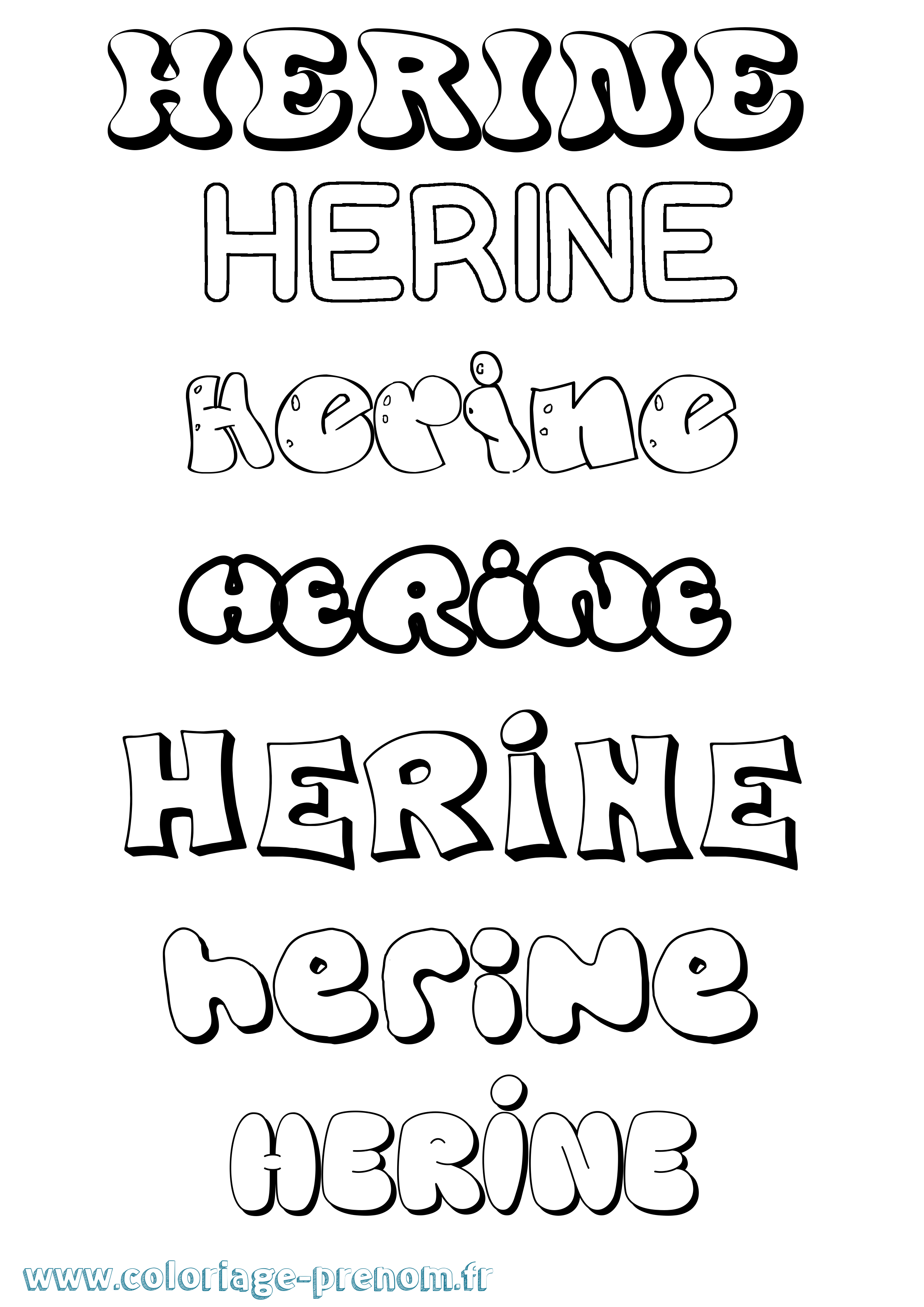 Coloriage Herine Bubble Coloriage prénom Herine Bubble