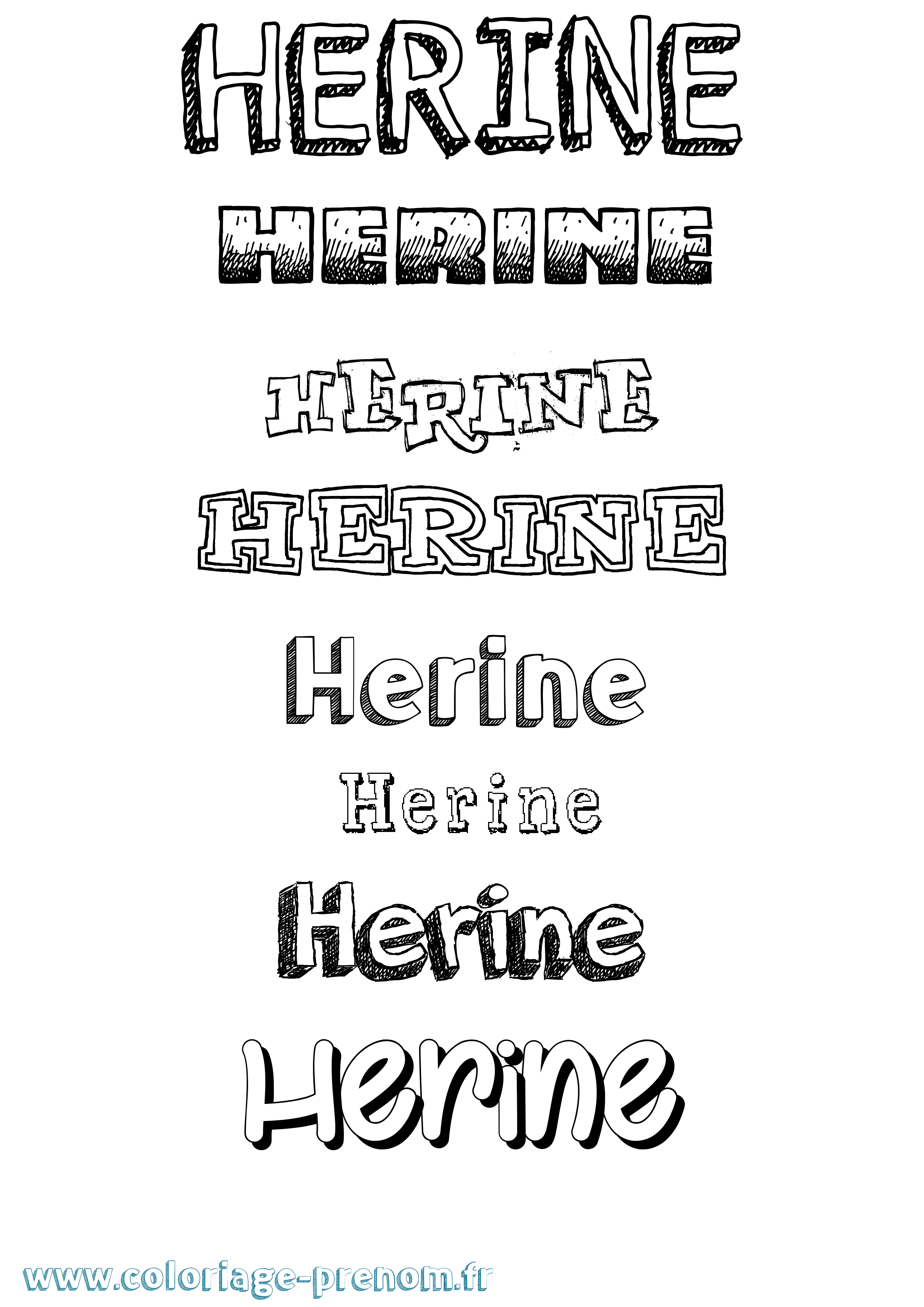Coloriage Herine Dessiné Coloriage prénom Herine Dessiné