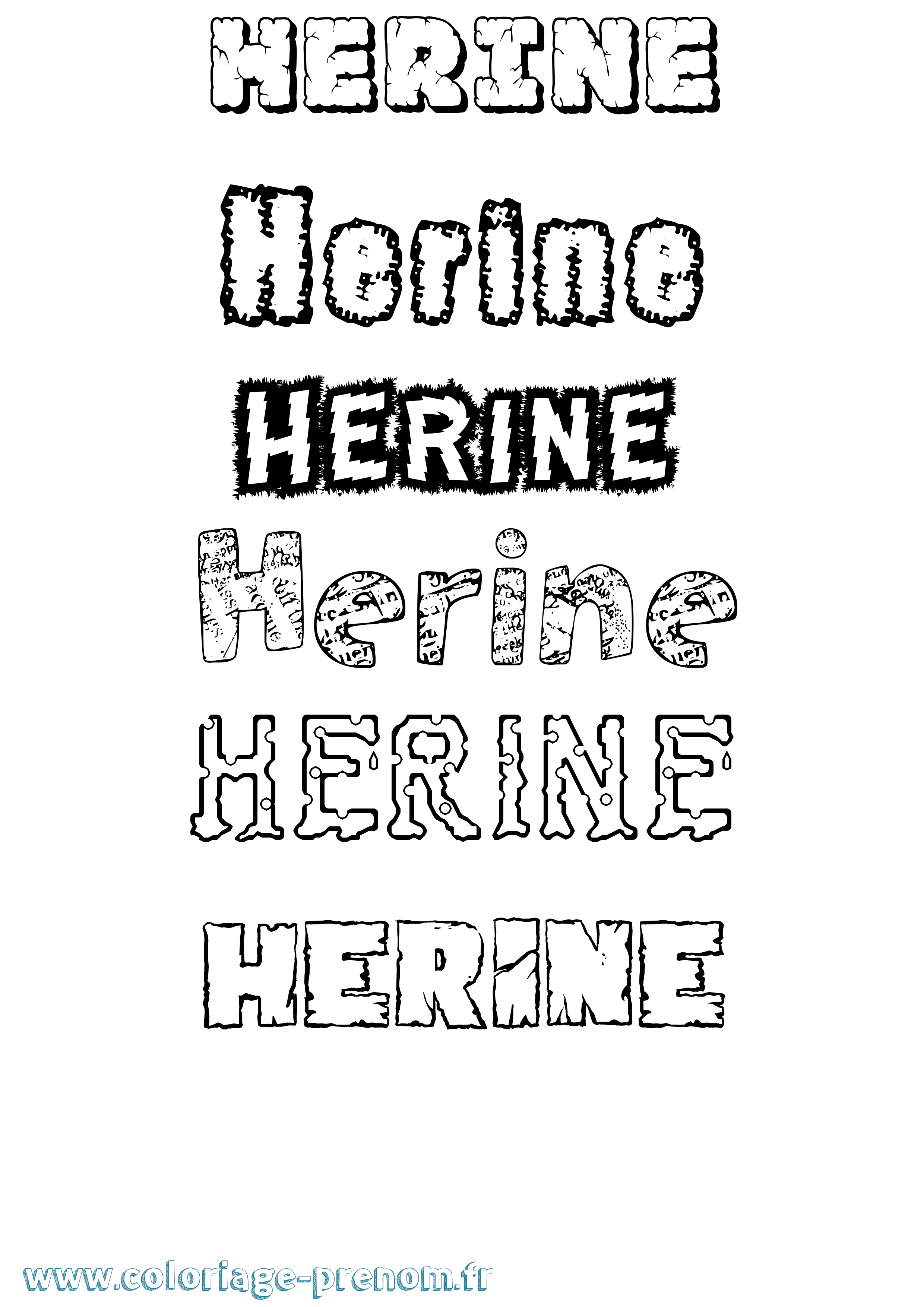 Coloriage Herine Destructuré Coloriage prénom Herine Destructuré