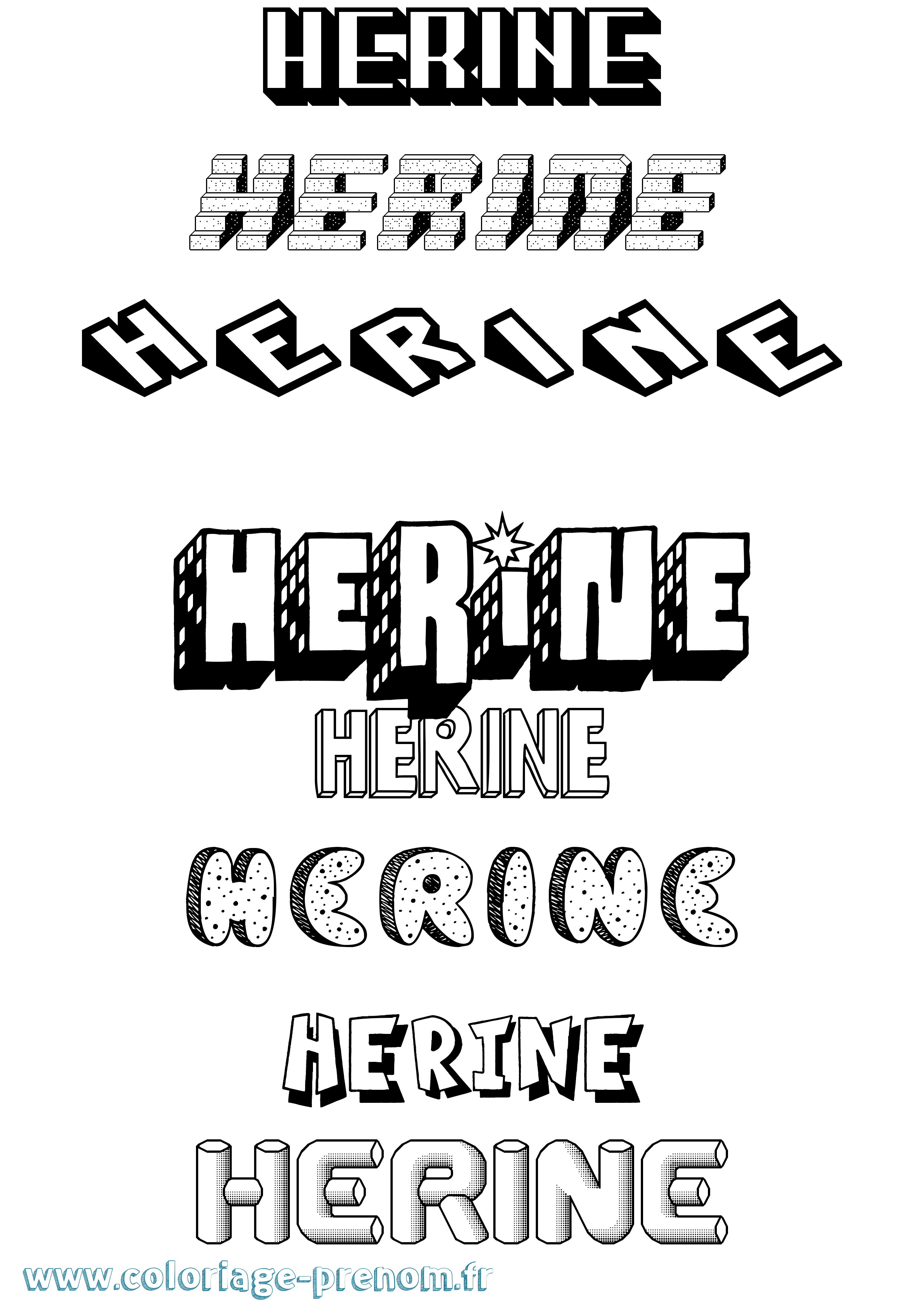 Coloriage Herine Effet 3D Coloriage prénom Herine Effet 3D
