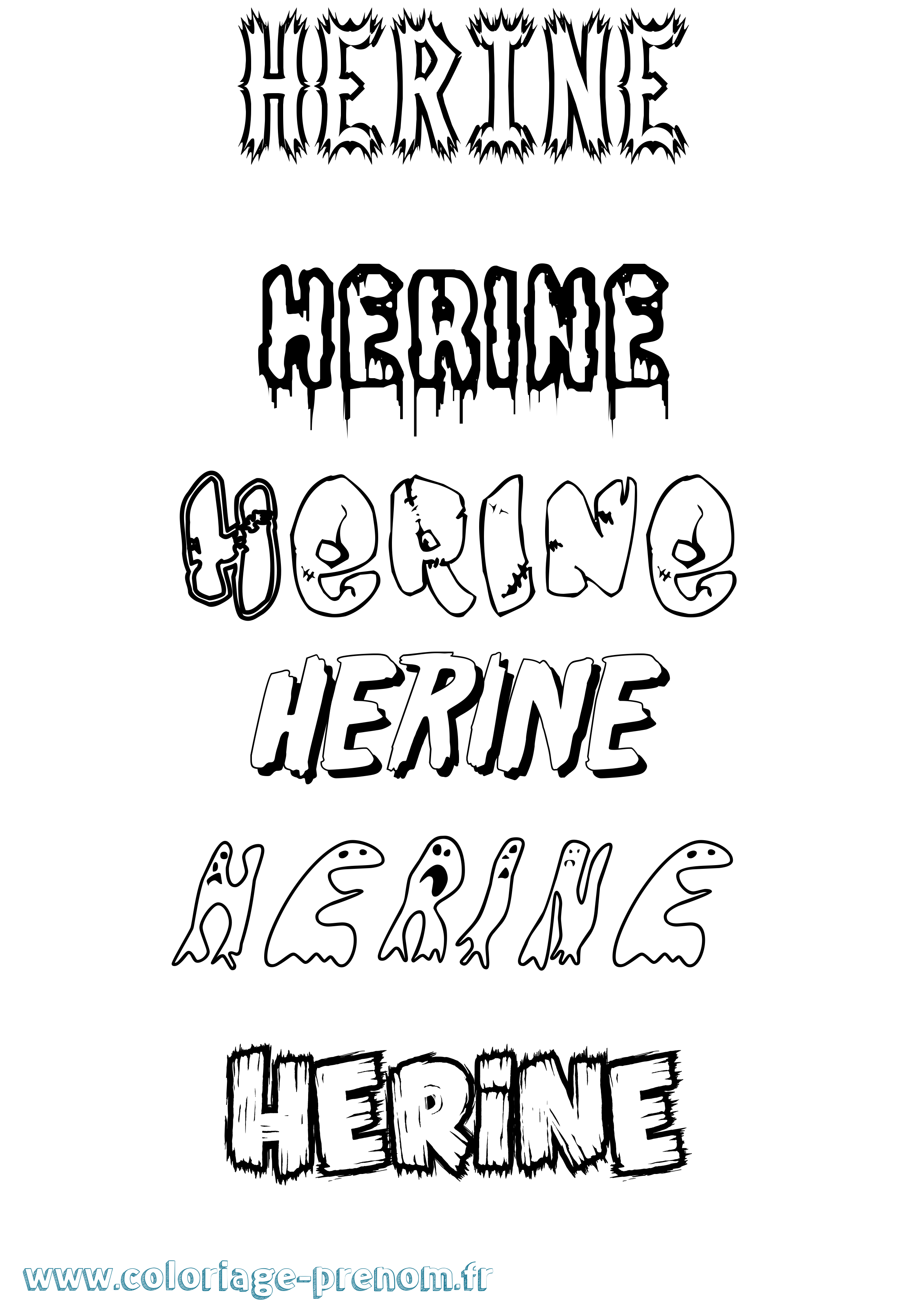 Coloriage Herine Frisson Coloriage prénom Herine Frisson