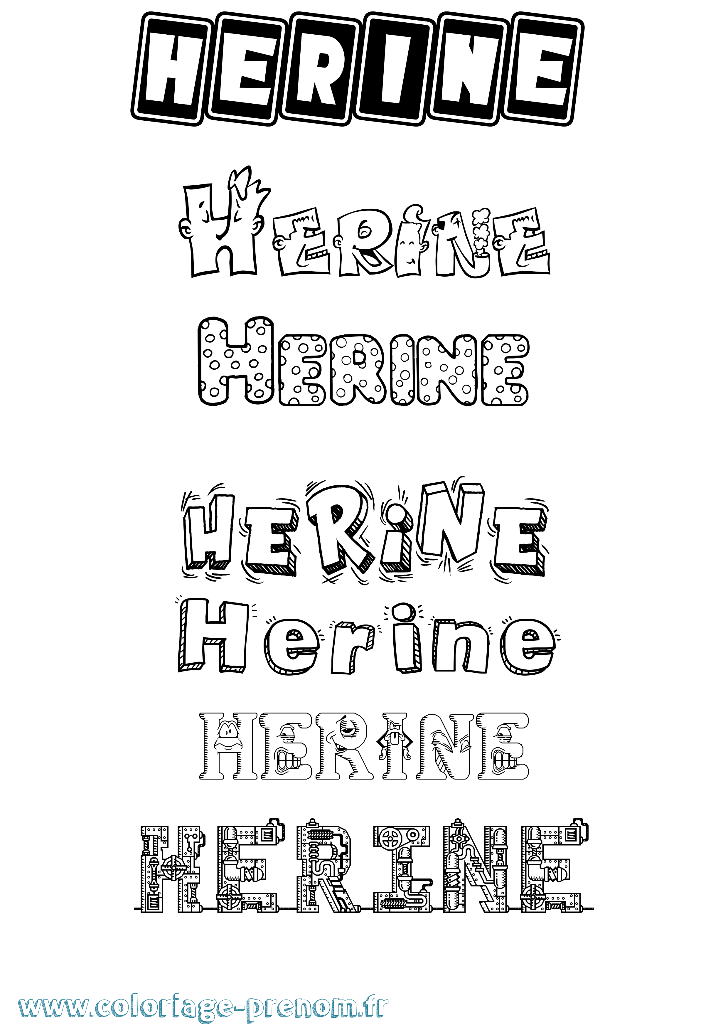 Coloriage Herine Fun Coloriage prénom Herine Fun