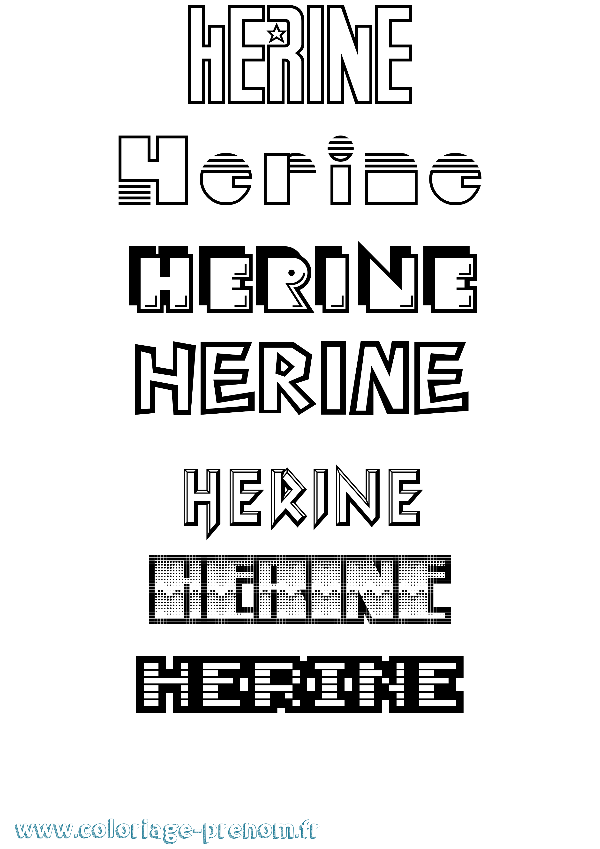 Coloriage Herine Jeux Vidéos Coloriage prénom Herine Jeux Vidéos