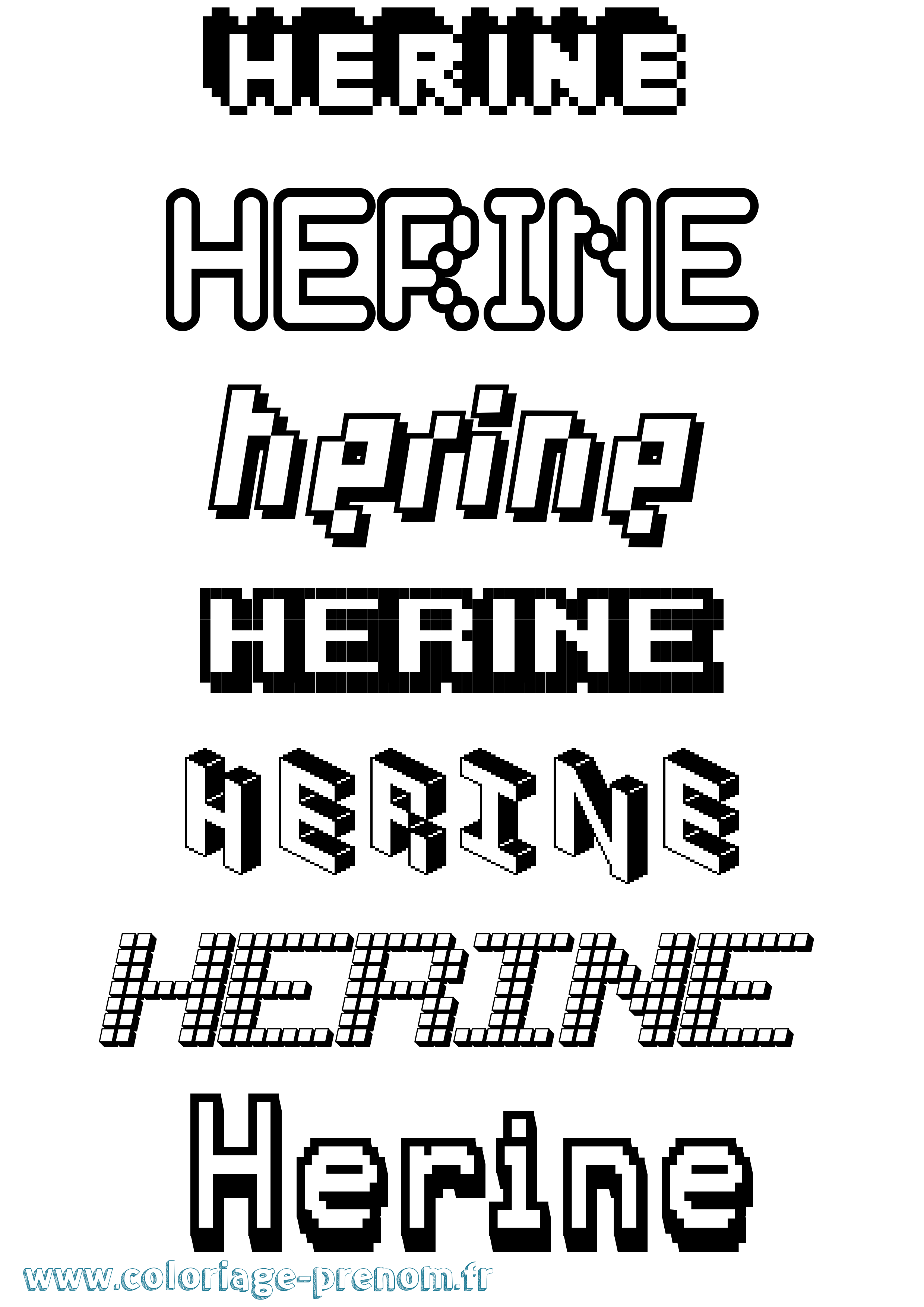Coloriage Herine Pixel Coloriage prénom Herine Pixel