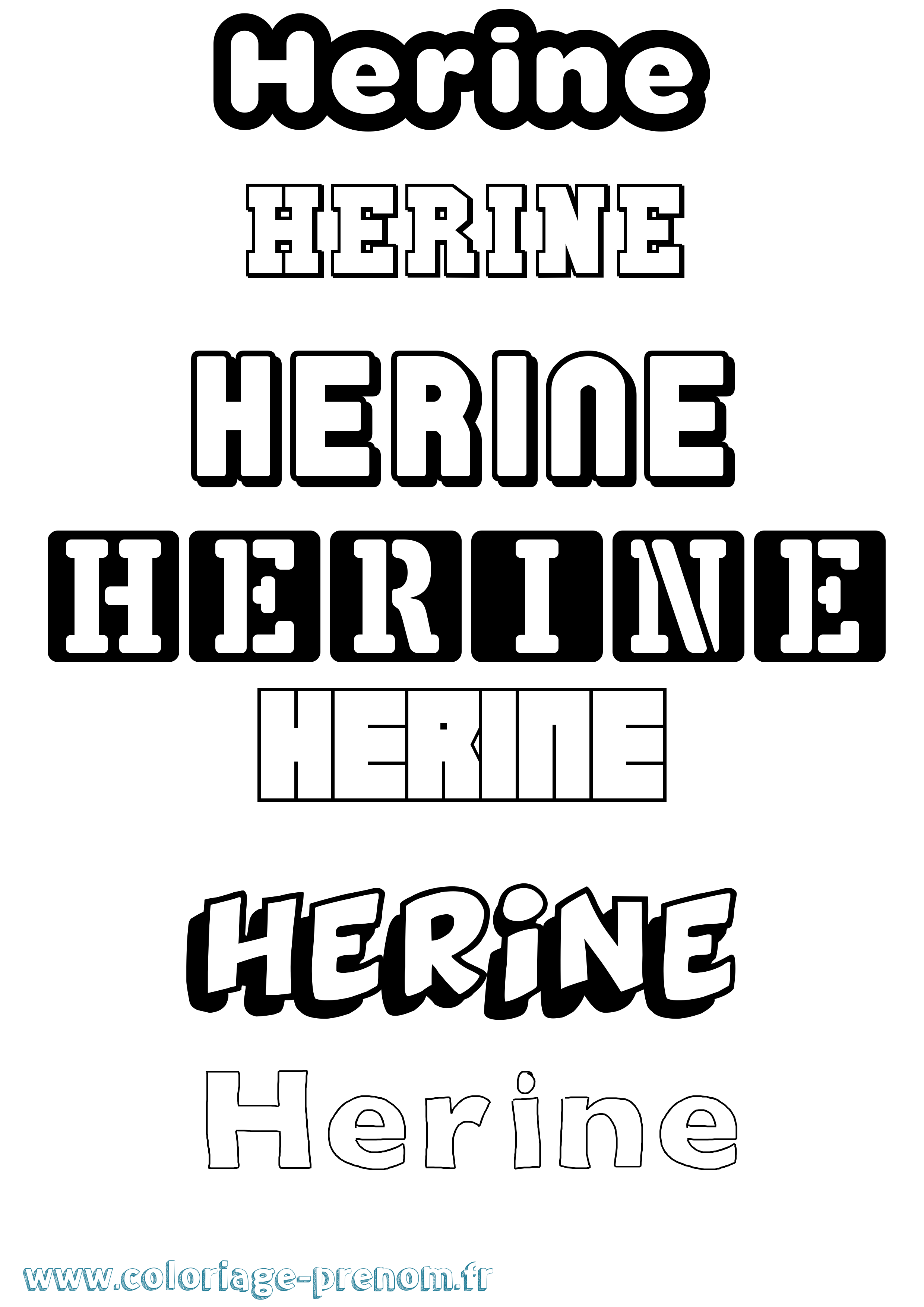 Coloriage Herine Simple Coloriage prénom Herine Simple