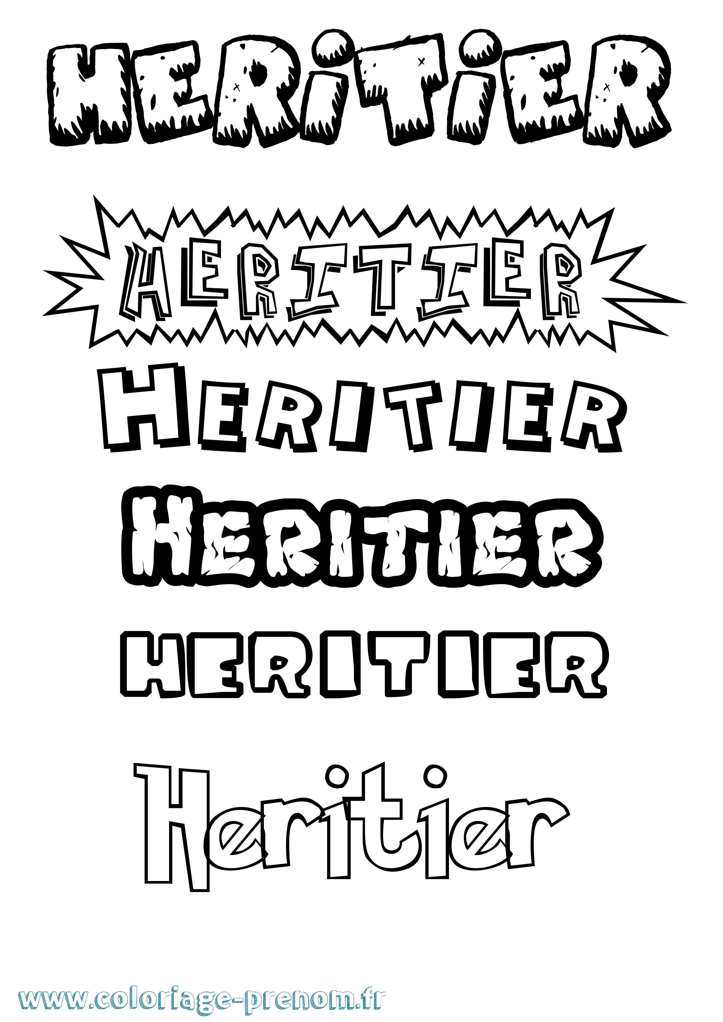 Coloriage Heritier Dessin Animé Coloriage prénom Heritier Dessin Animé