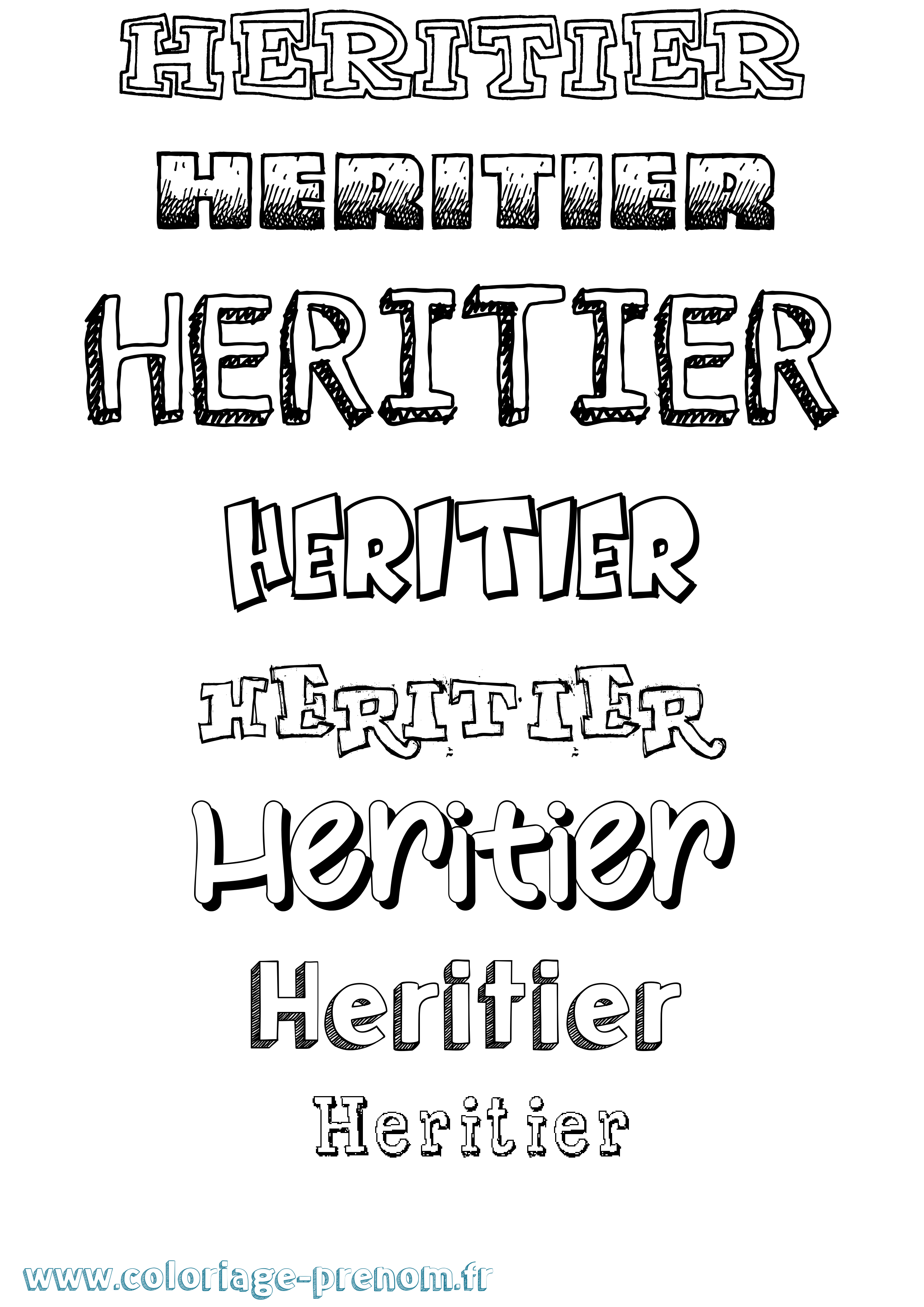 Coloriage Heritier Dessiné Coloriage prénom Heritier Dessiné