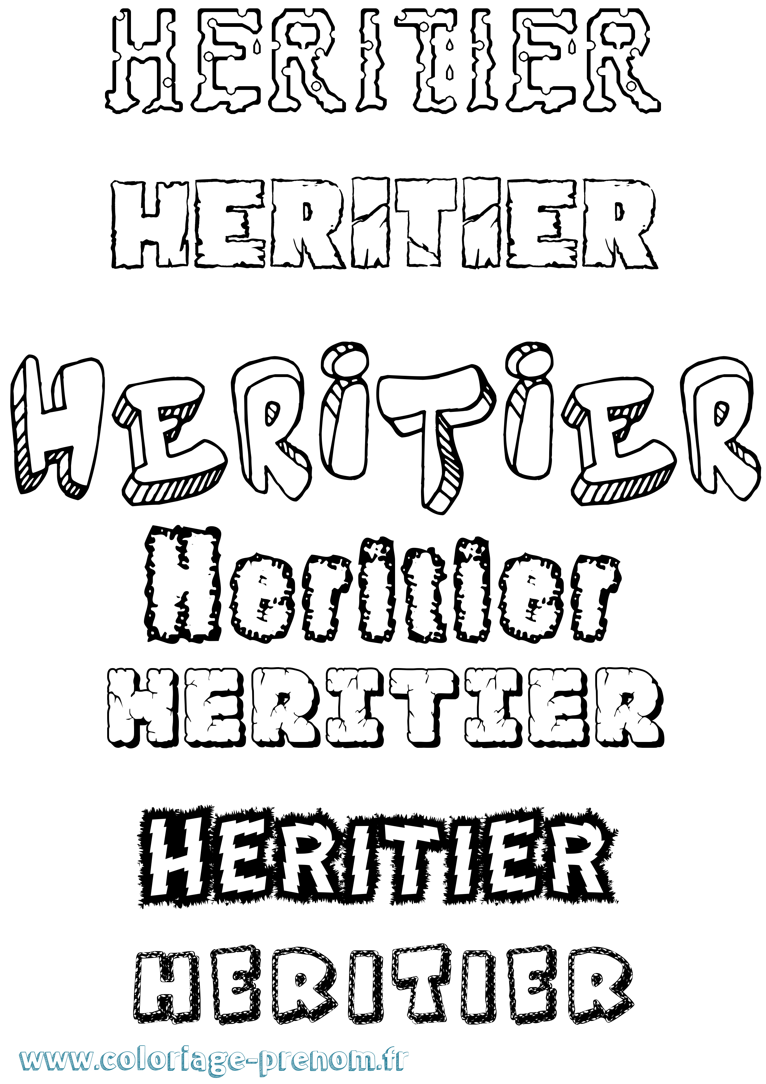 Coloriage Heritier Destructuré Coloriage prénom Heritier Destructuré